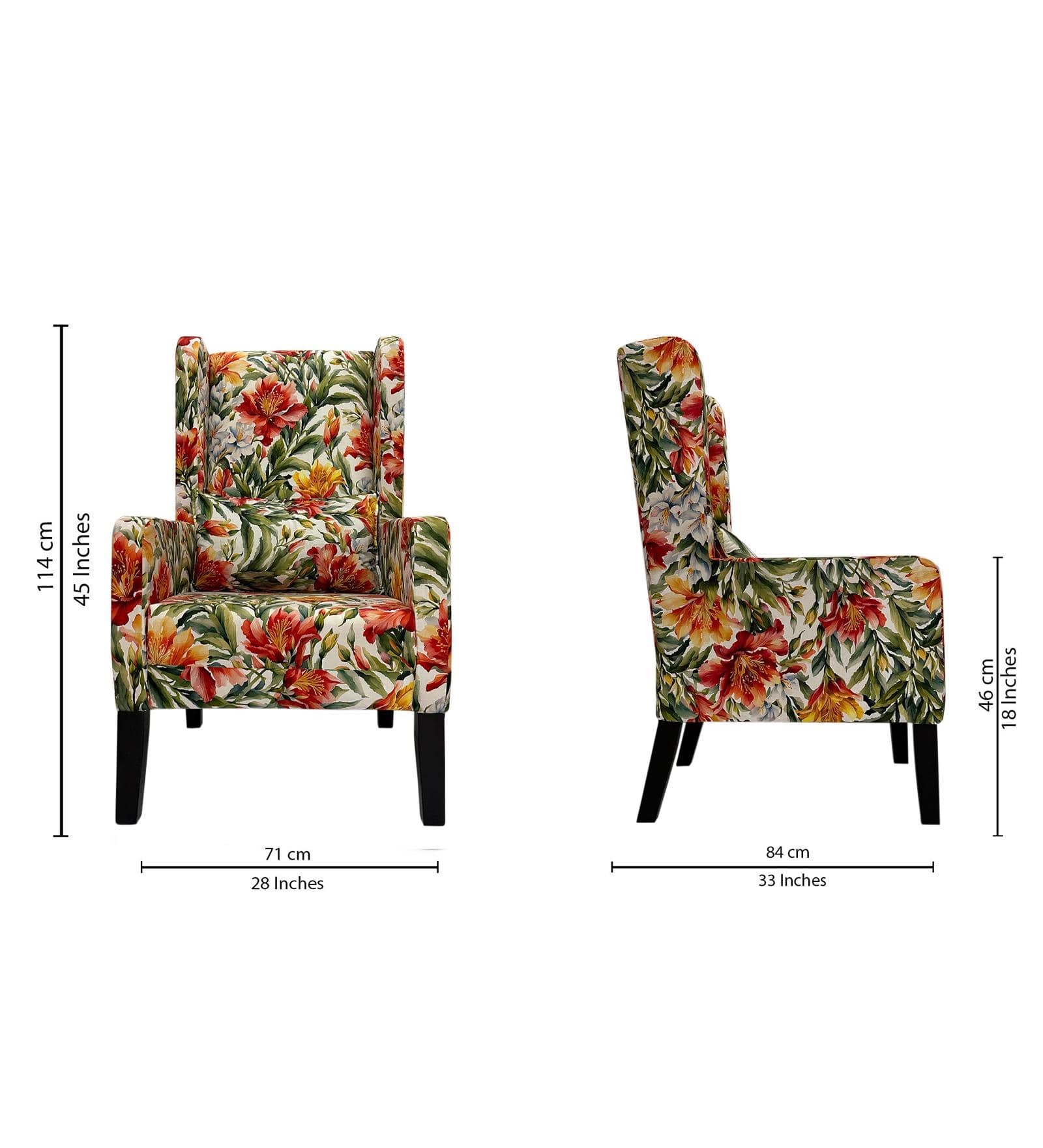 Valor Wing Back Chair in Multi Colour
