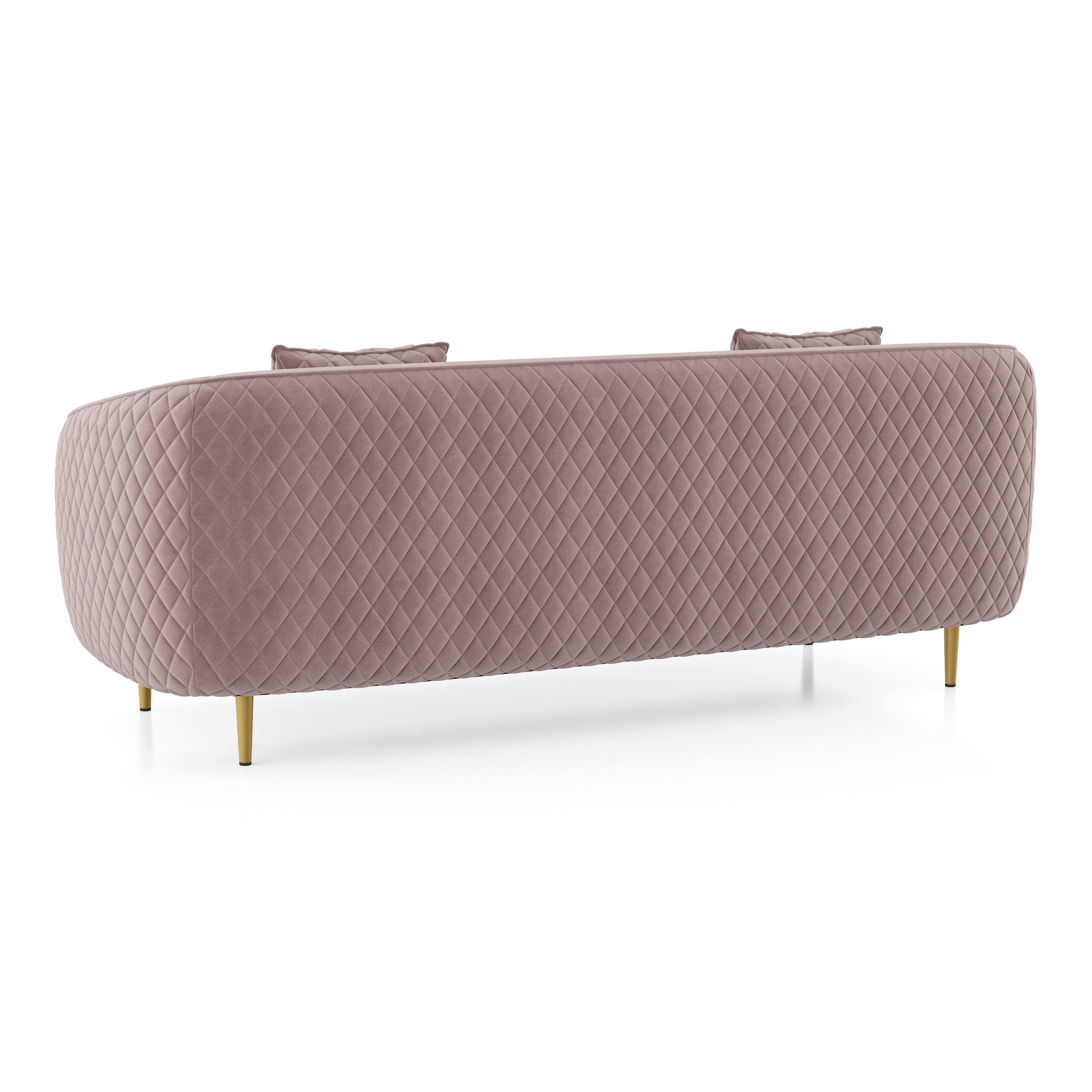 Amora 3 Seater Fabric Sofa in Faded Lilac Pink Velvet