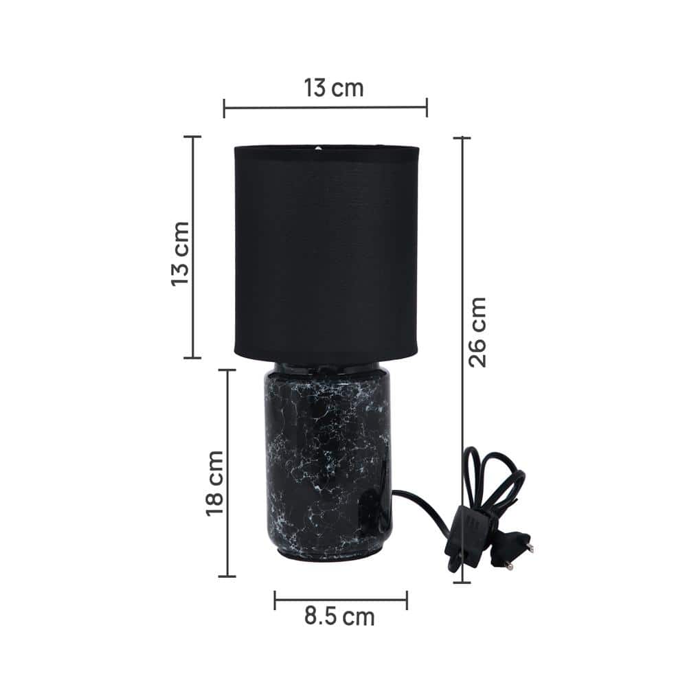 Desk Lamp Black Carved Base with Modern Shade