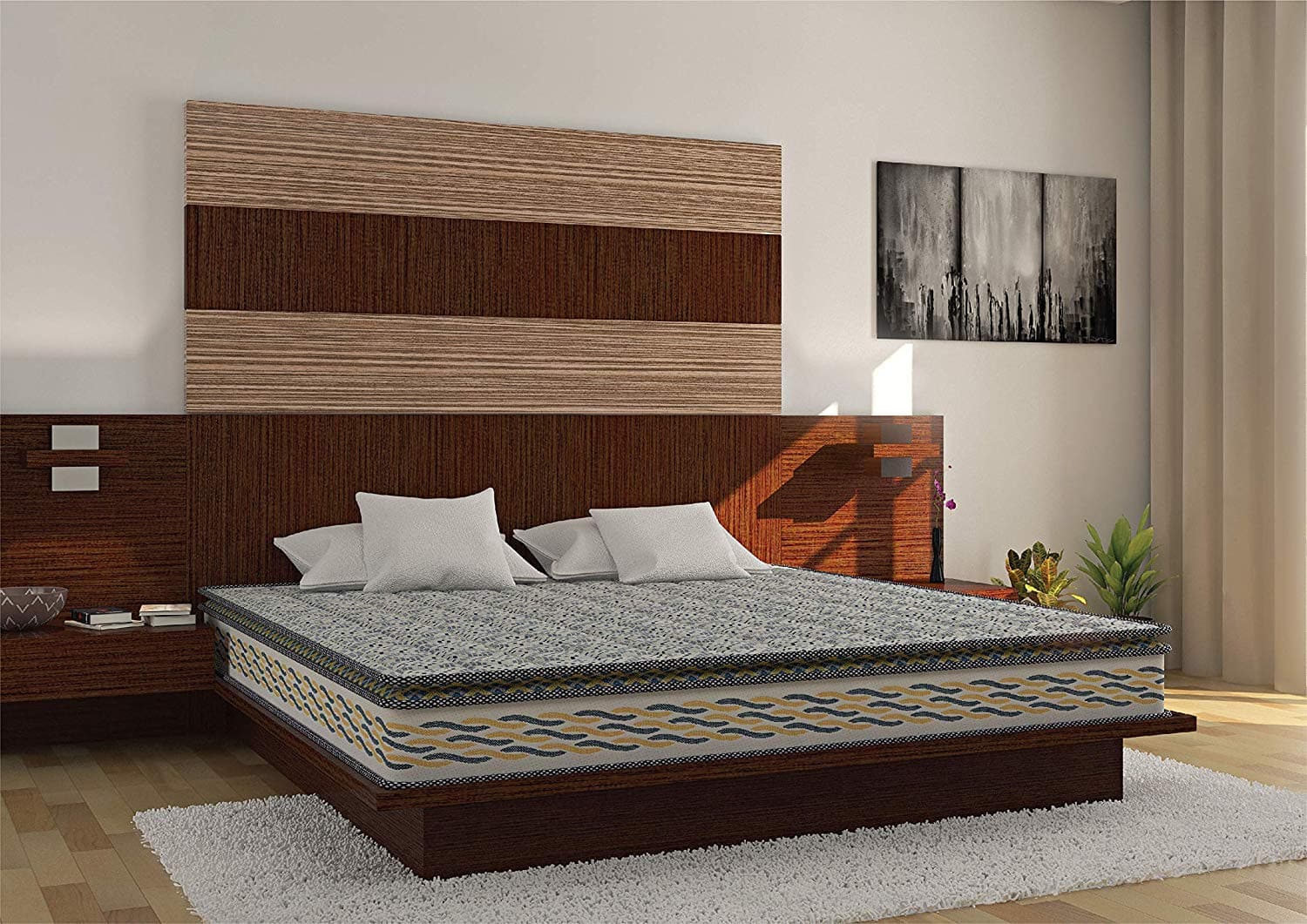 Pixel Cooling Copper Gel Memory  High Resilience (HR) Foam Mattress (78 x 30 in, 7 Inches) - Centuary Mattresses