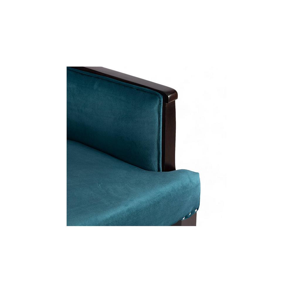 Arista Sheesham Wood Accent  Chair in Turquoise colour