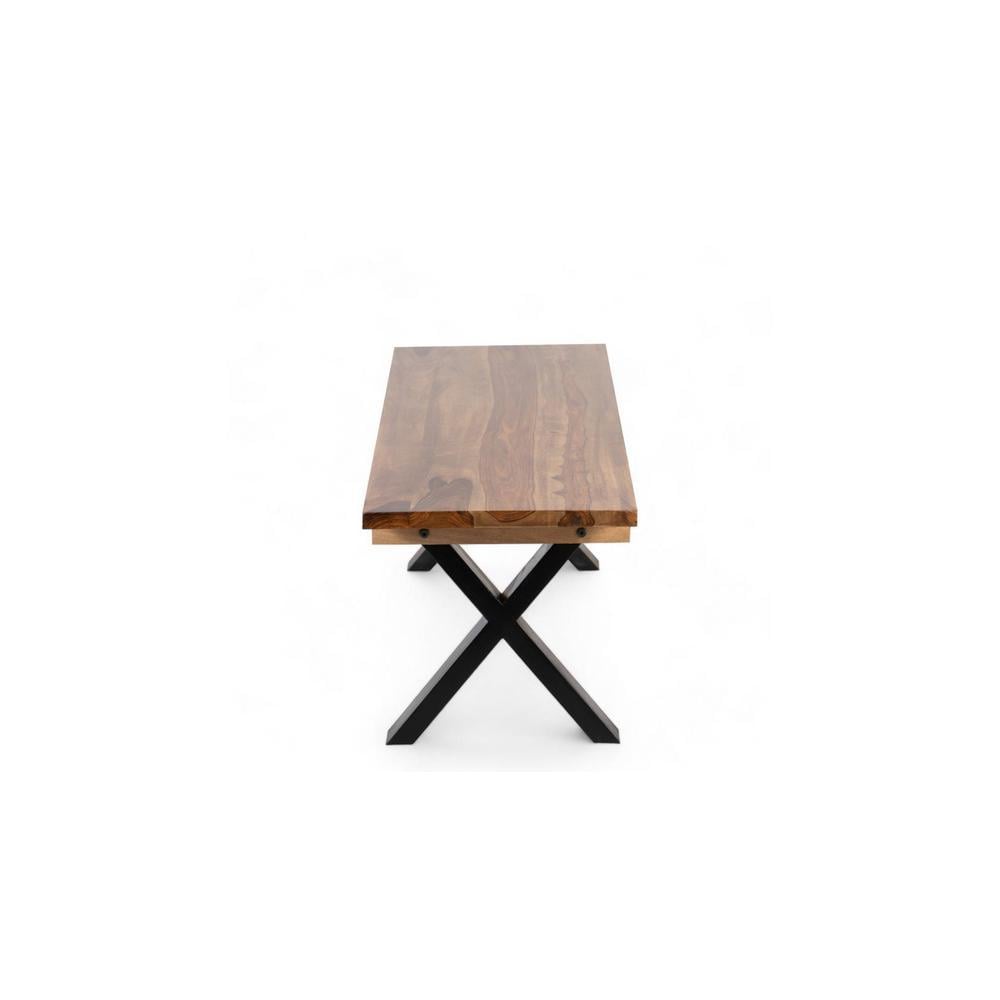 Rosslyn Sheesham Wood Mid Century 4 Seater Dining Table Set With Teak