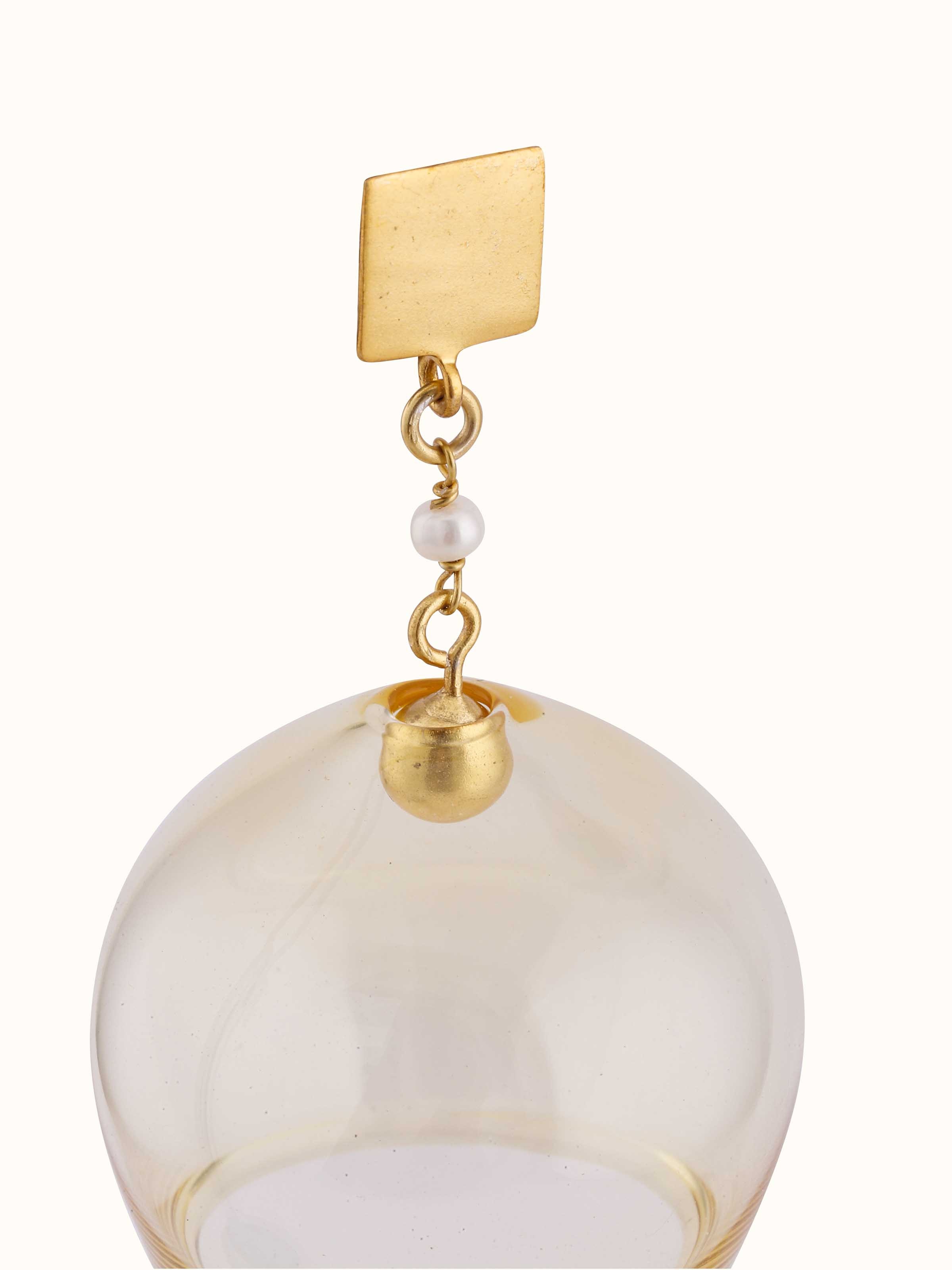 Silver Flame Glass Drop Earrings