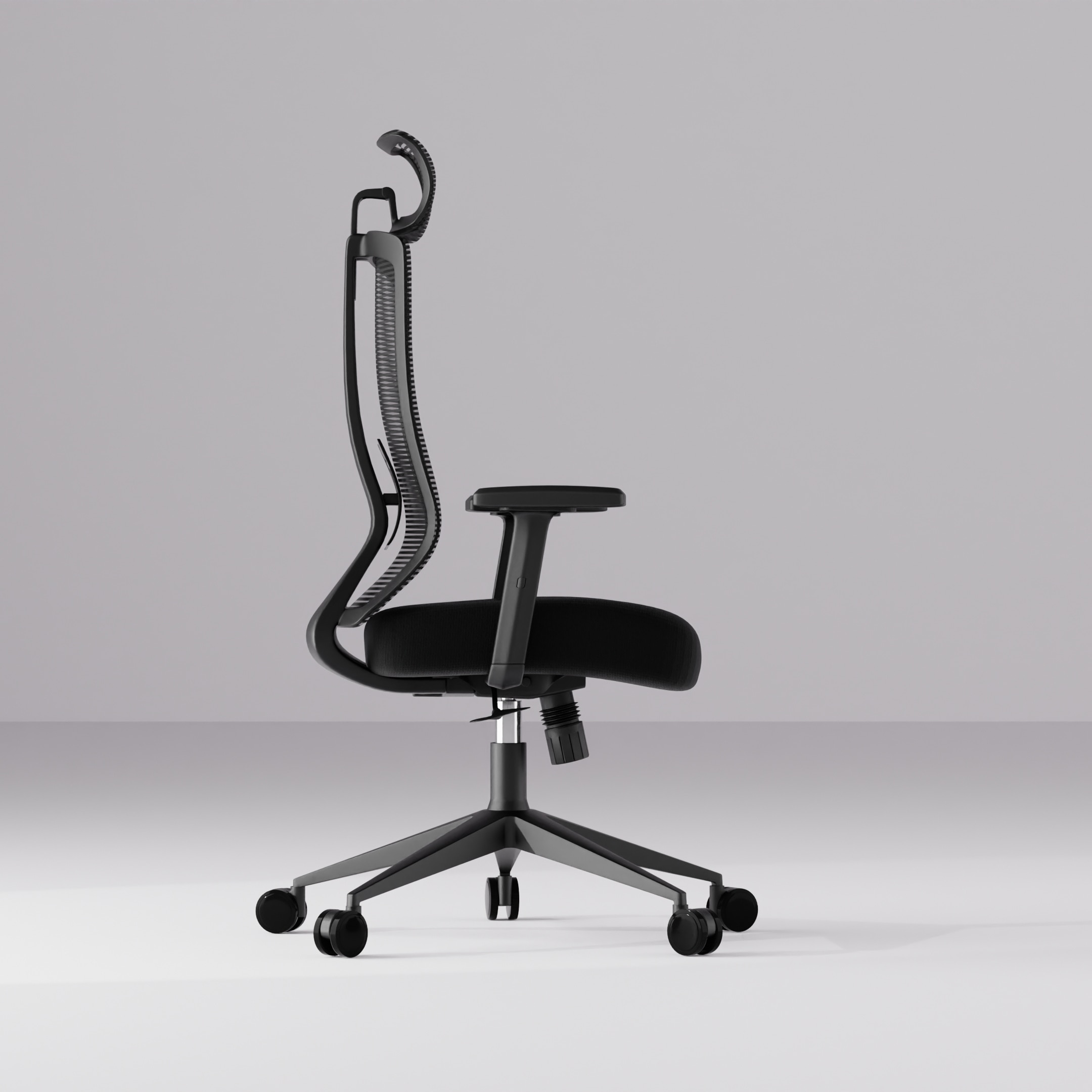 Regalia High Back Mesh Office Chair with Headrest in Black Colour