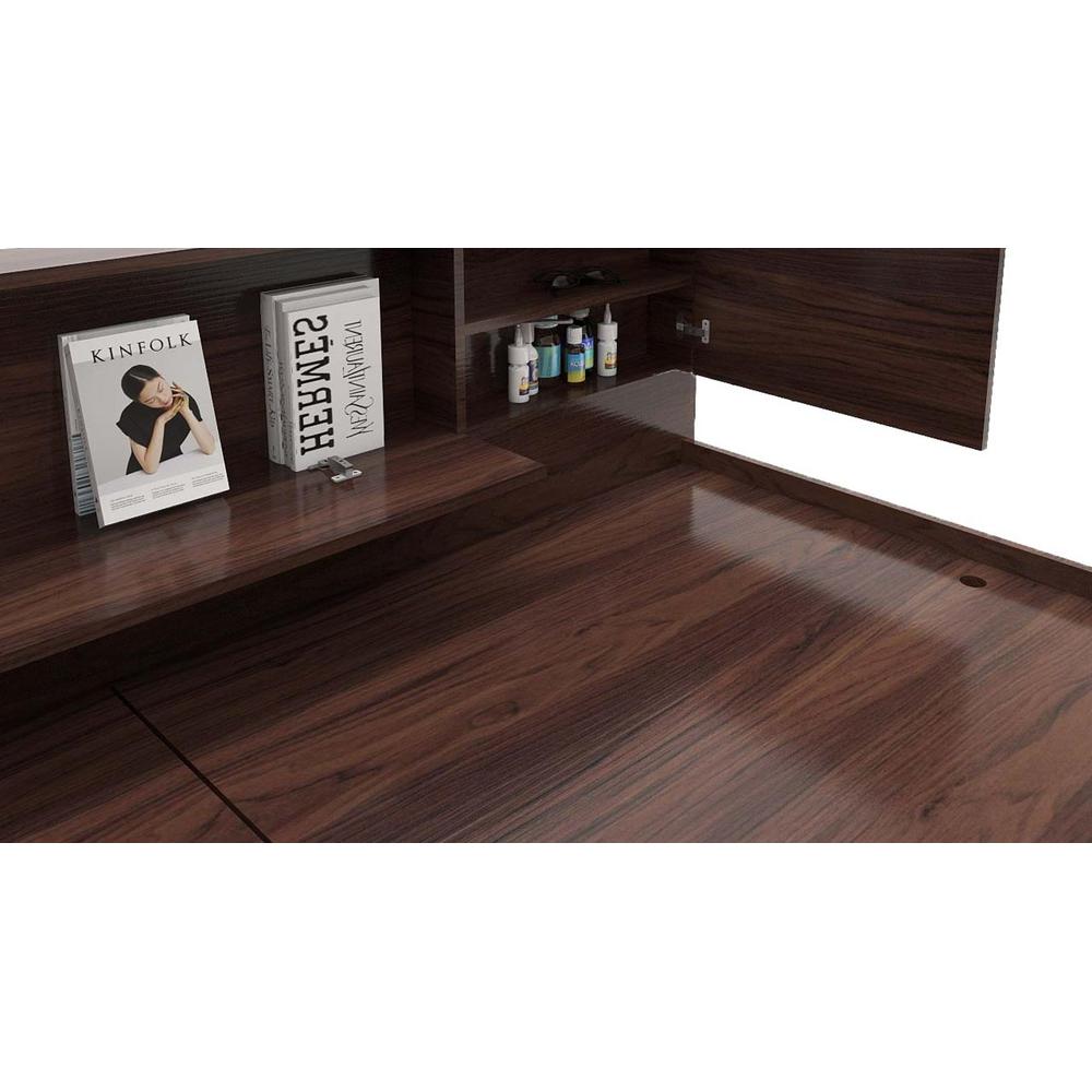 Hideki Goldline Queen Size In Bed Walnut Finish