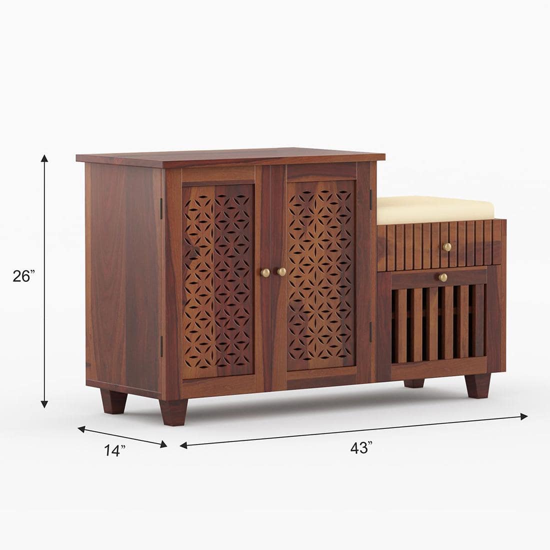 Asher Shoe Rack Of 20 Pairs In Provincial Teak Color