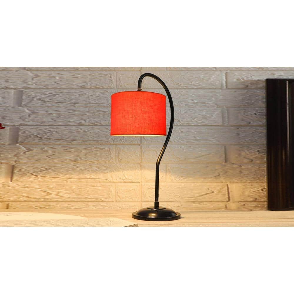 Orange cotton Curvy table lamp with Iron Base (SP04)