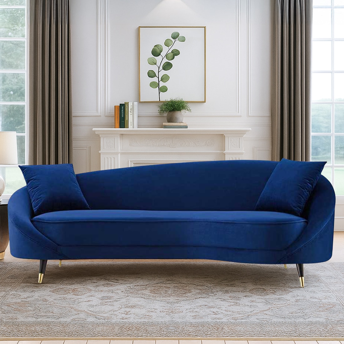 Corpen Fabric Sofa (Navy Blue) - Home Lifestylez