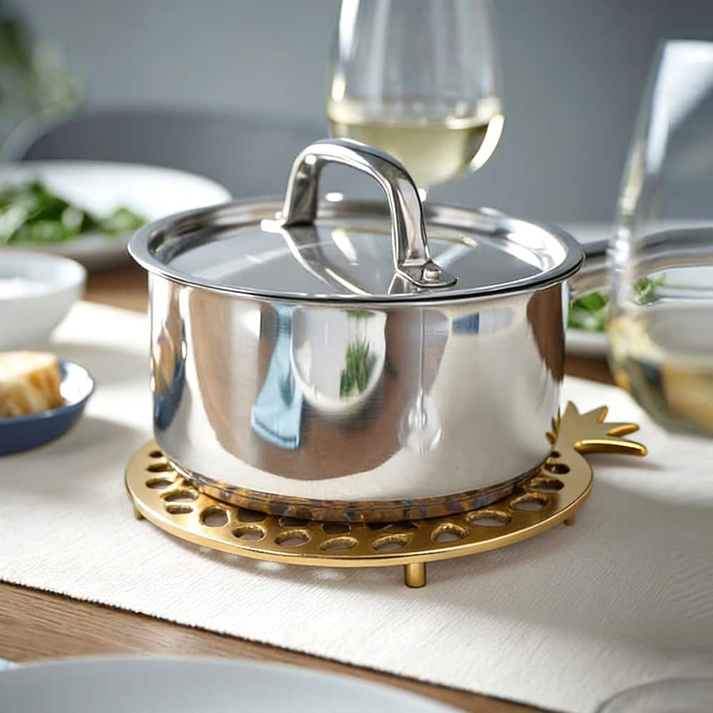 Metalsmith Designer Metal Trivet Gold Heat Resistant Table Protector - Metalsmith