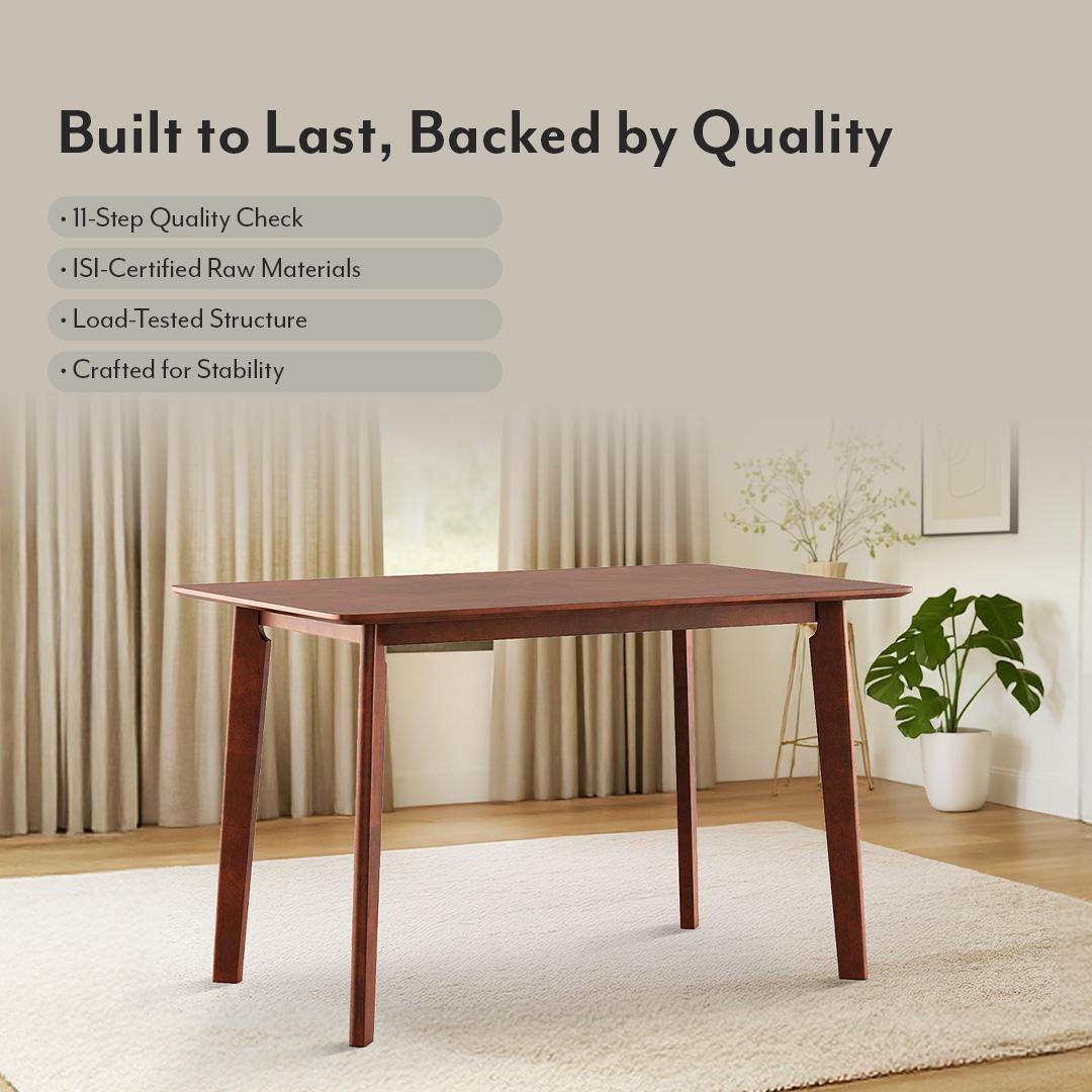 Augusta 4 Seater Dining Table In Dark Walnut Finish