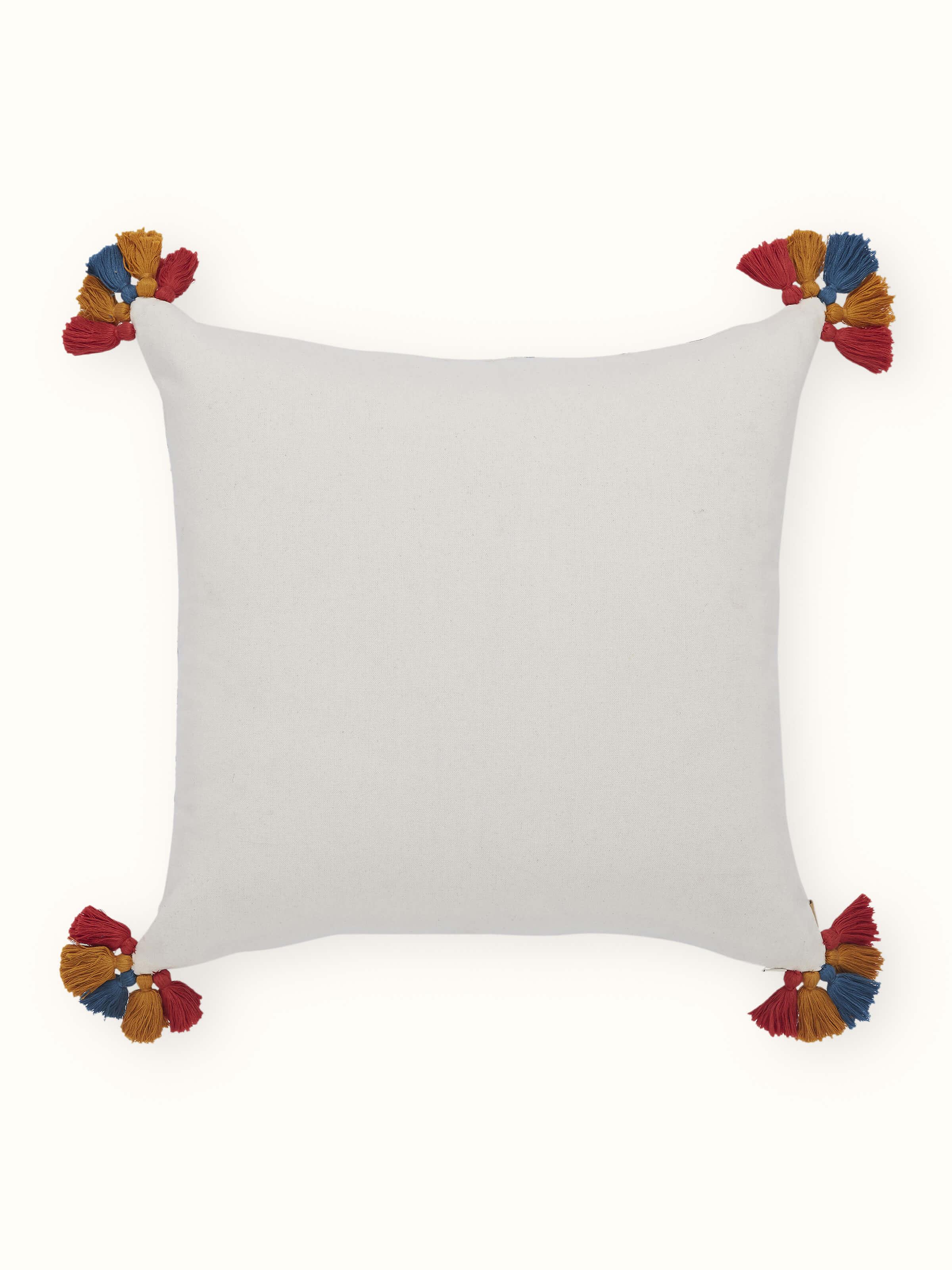 Varna Pink Mandala Cotton Pakko Hand Embroidered Cushion Cover