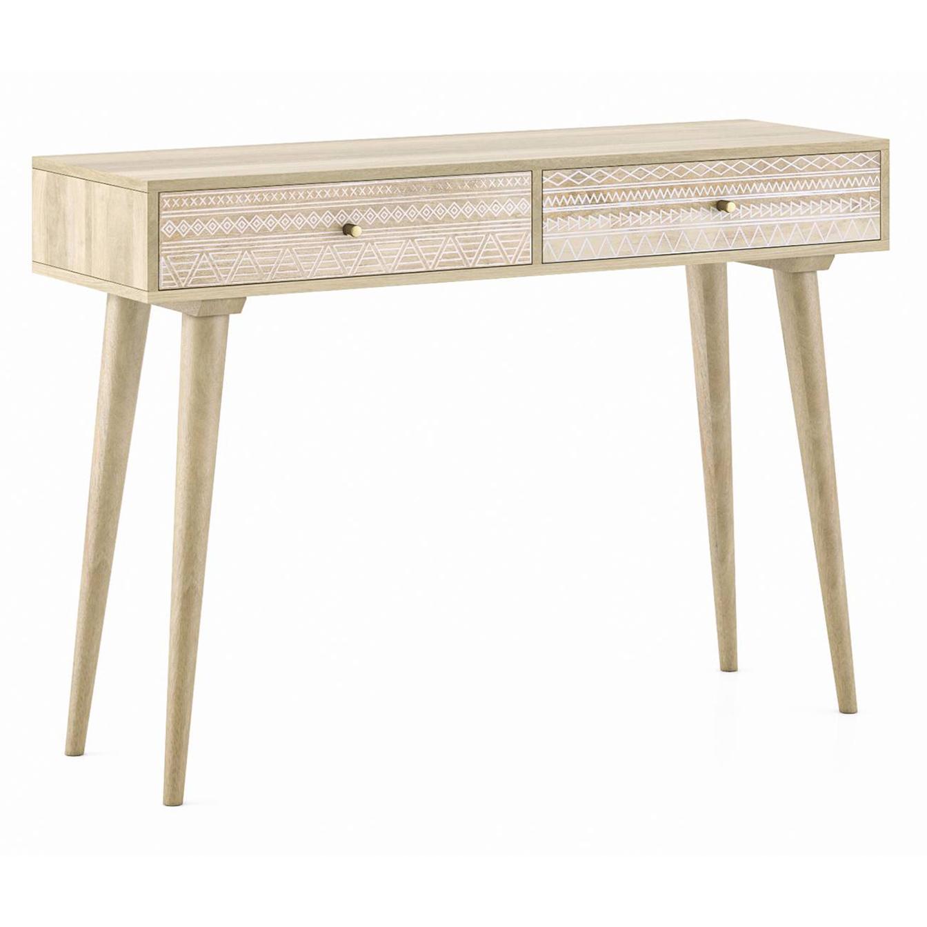 Ivara Solid Wood Console Table in Natural Finish