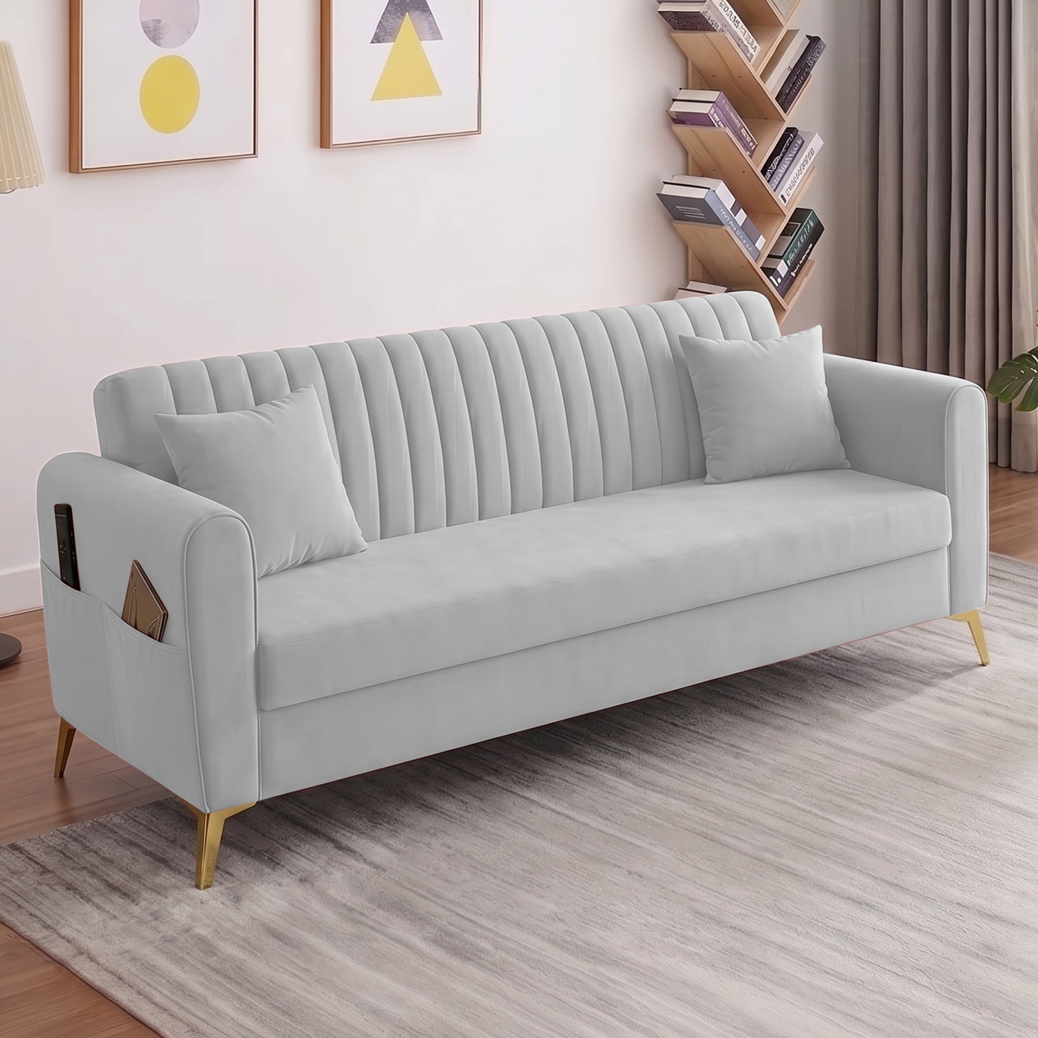 Daraco Velvet 3 Seater Sofa in Grey Color - Home Lifestylez