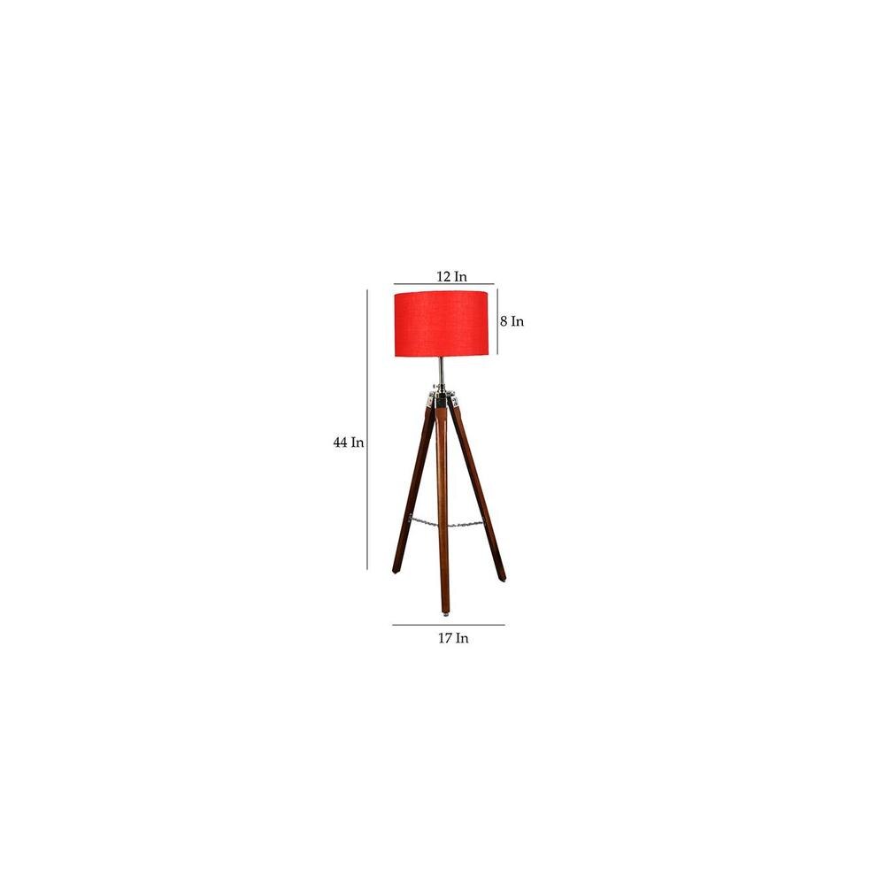Saber Red Jute Shade Floor Lamp