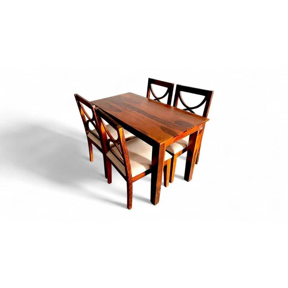 Oakmont Sheesham Wood Accent 4 Seater Dining Table Set