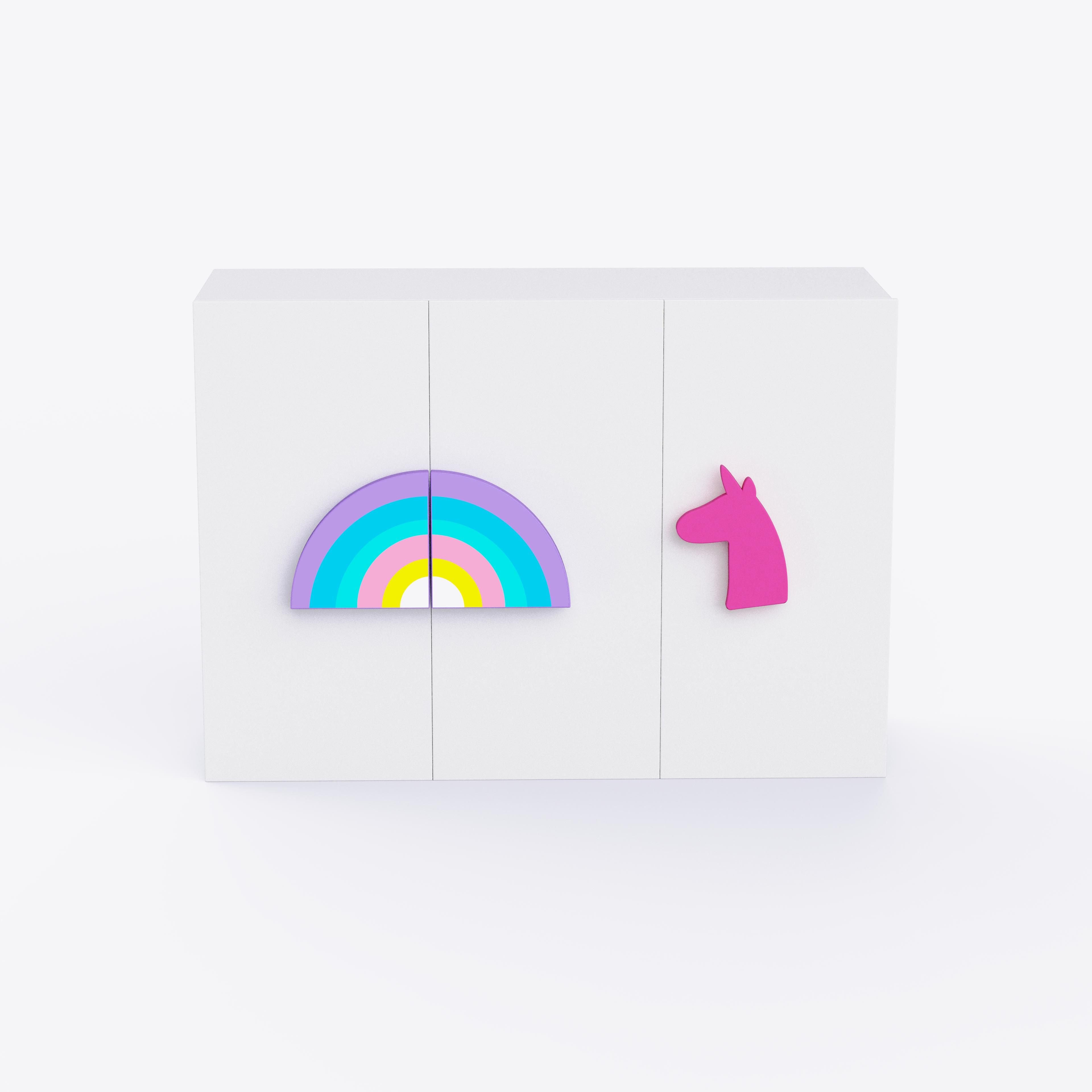 Unicorn'S Playground Cabinet Storage In White Colour