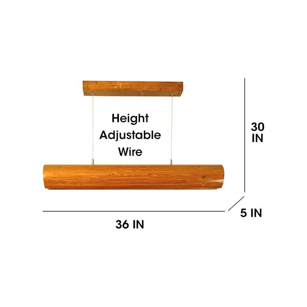 Cedar 36 Brown Wooden LED Hanging Lamp