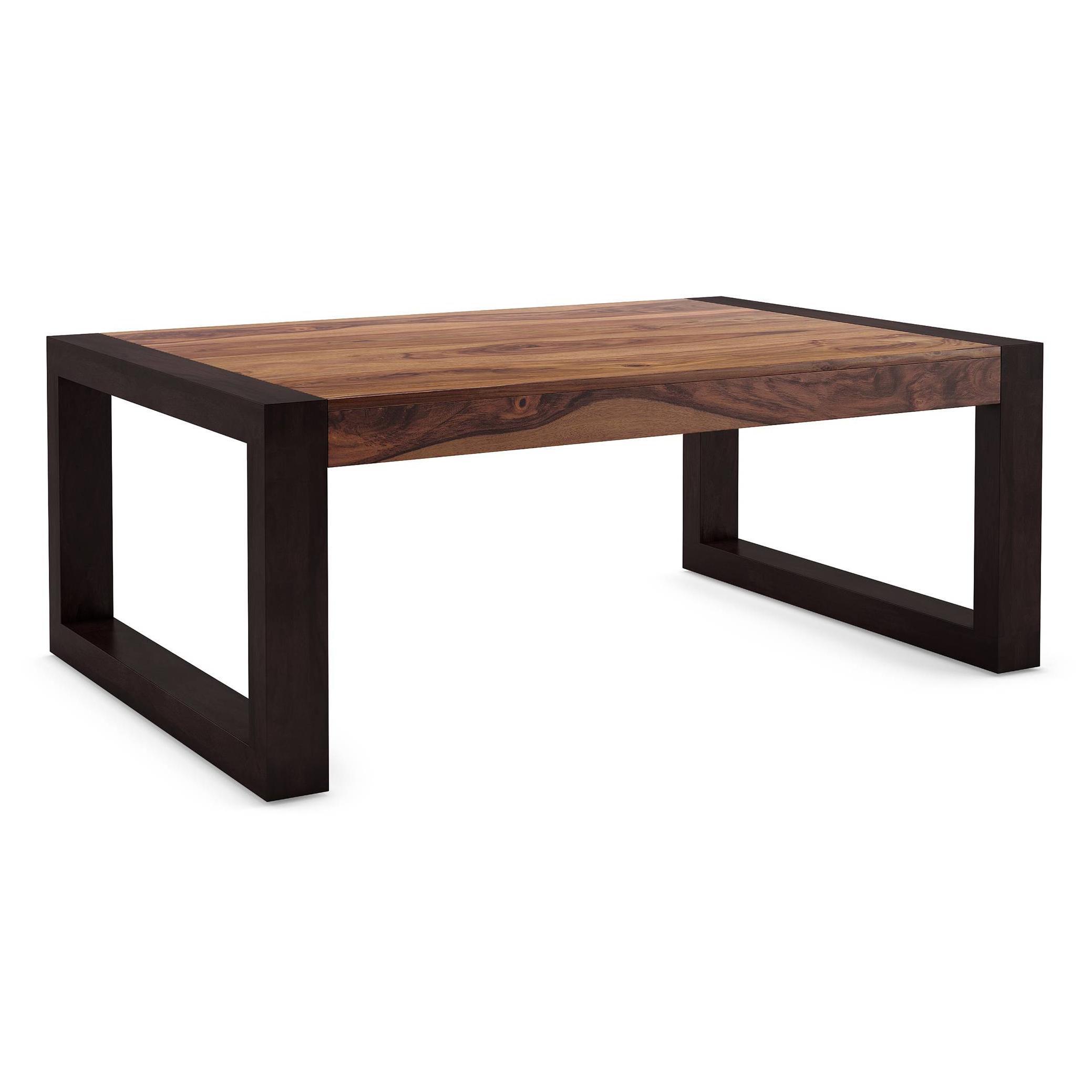 Altura Rectangular Solid Wood Coffee Table In Two Tone Finish