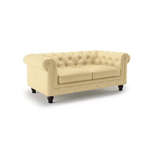 Winchester 2 Seater Half Leather Sofa in Cream Colour
