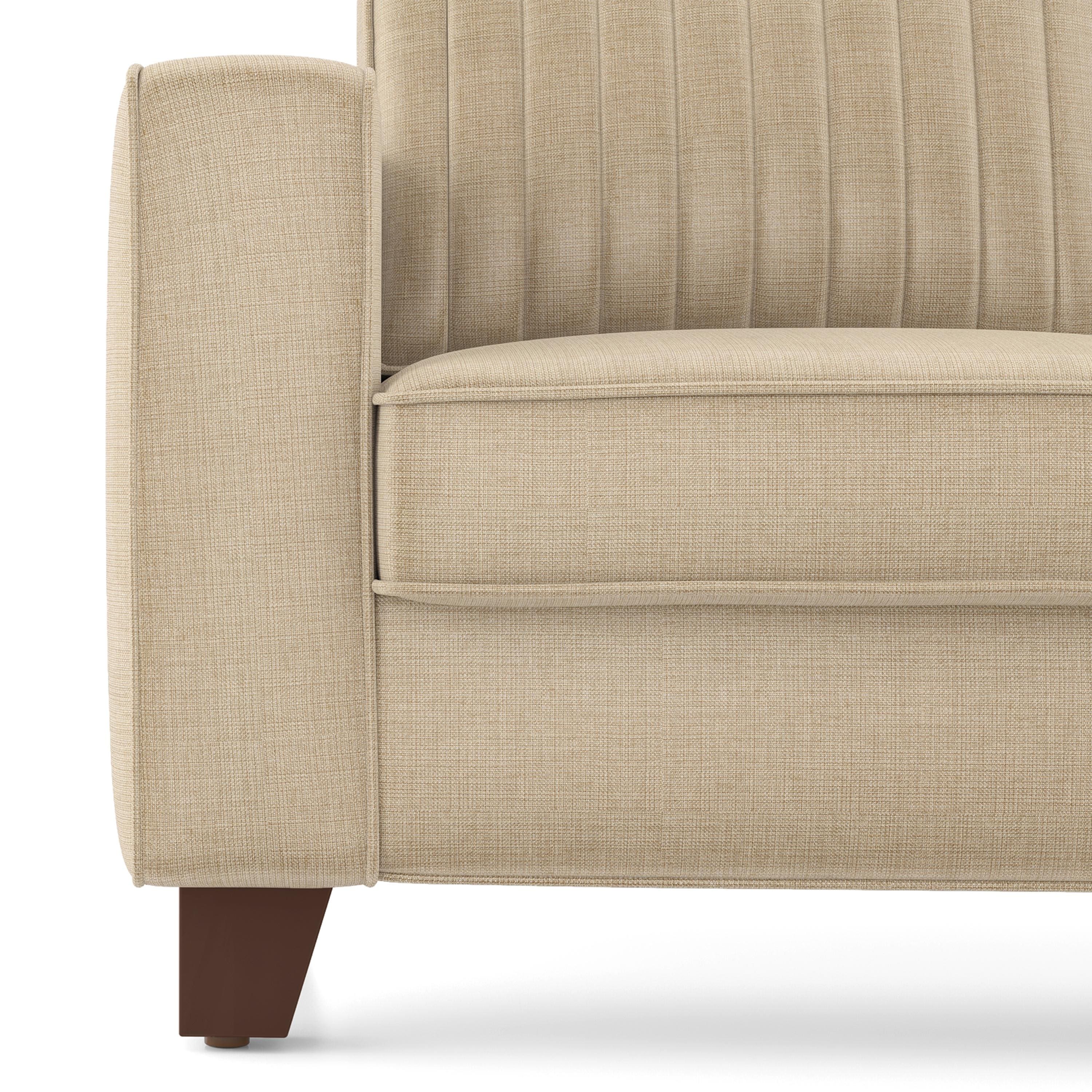 Apollo Neo 1 Seater Fabric Sofa in Pearl White Colour (Back Height : Regular, Cushion Type : Soft)