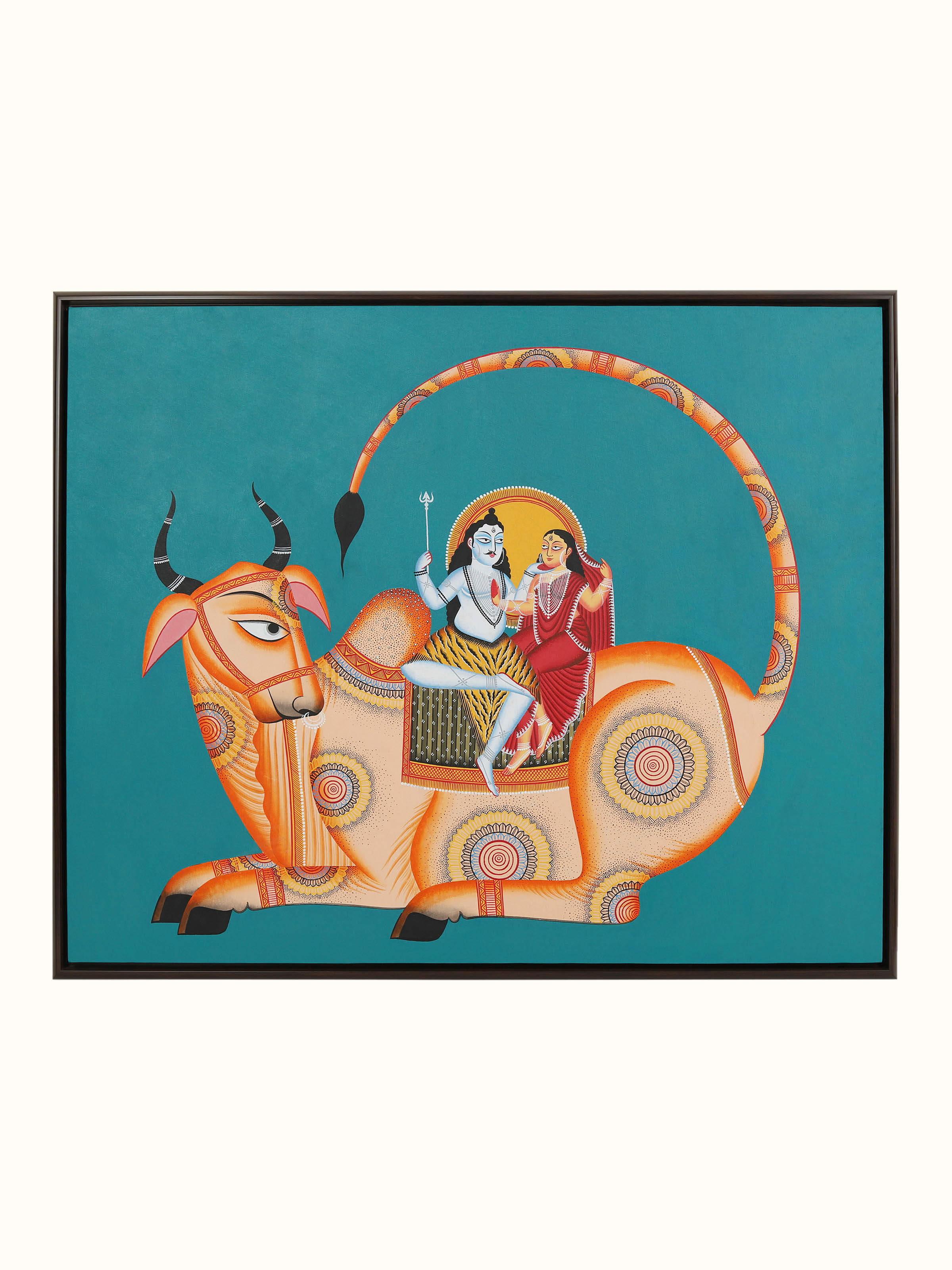 Shiva Parvati Kalighat Painting