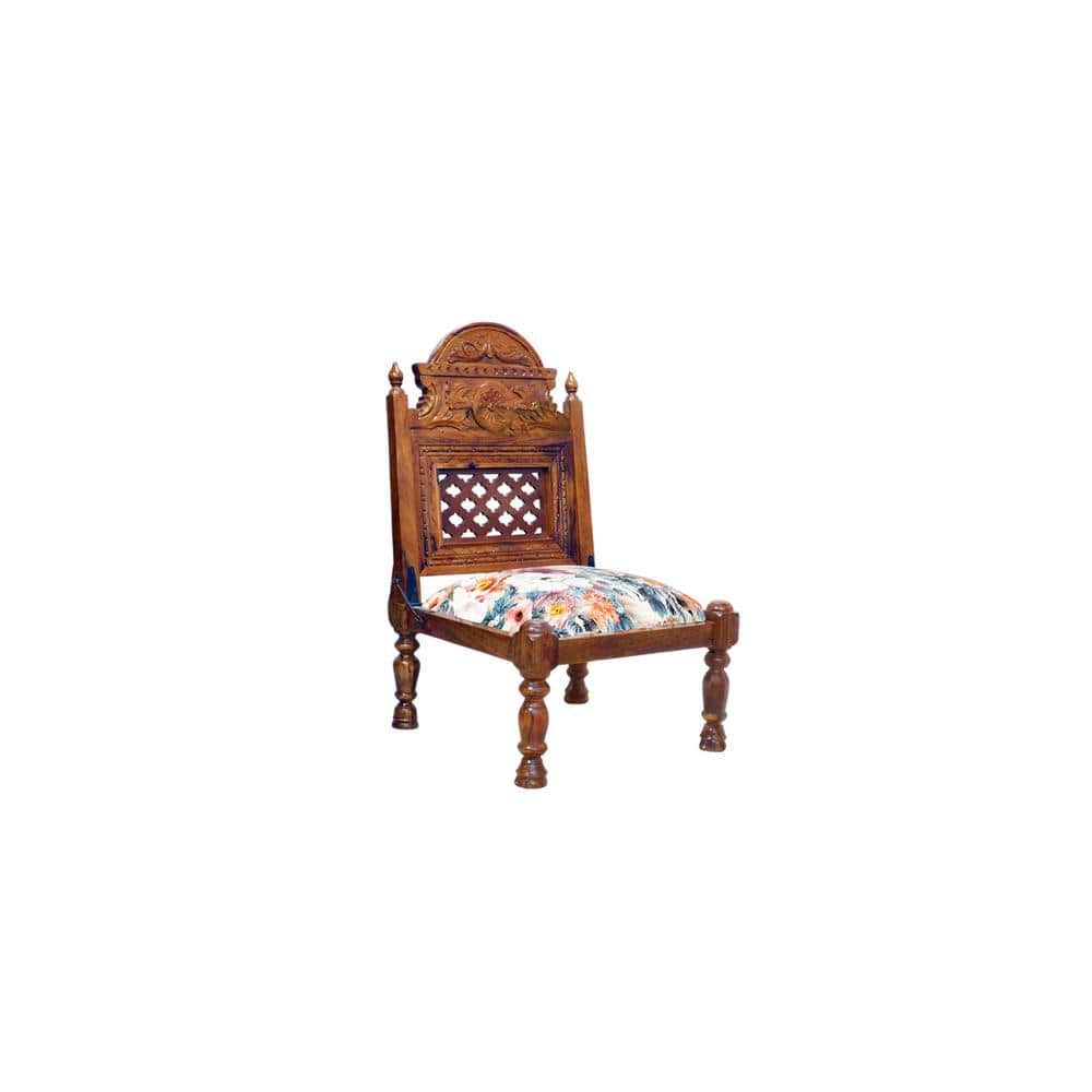 Horae Solid Wood Lounge Chair In Multicolour