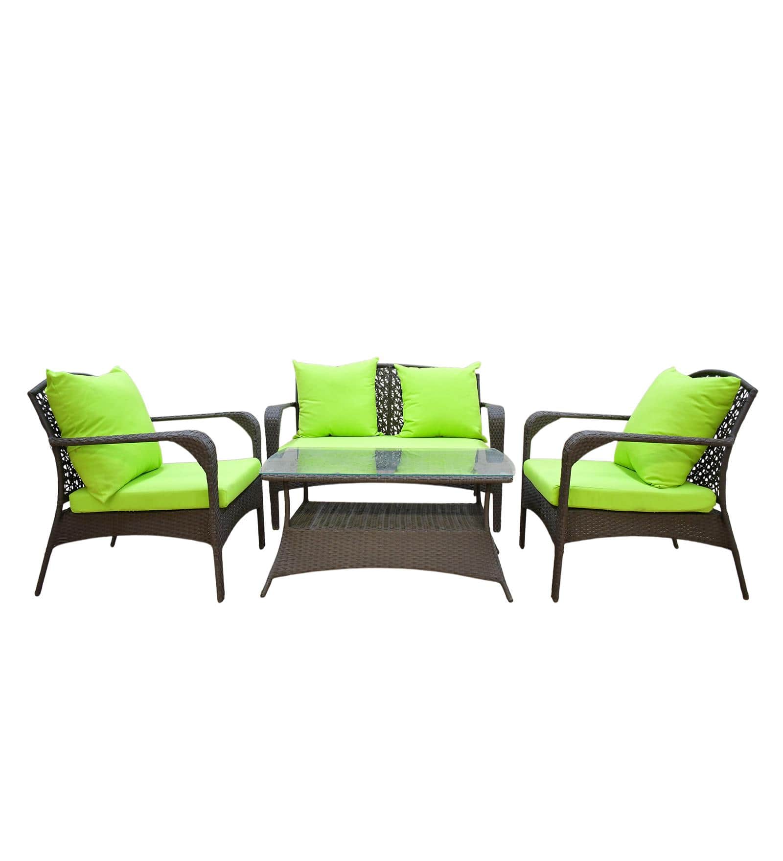 Dijon 2+1+1 Seater Wicker Sofa Set in White Colour