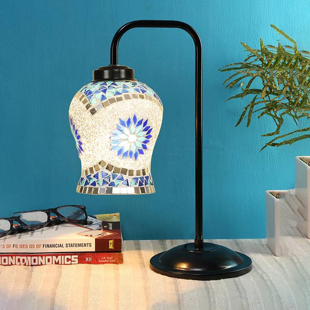 Lauren Multi color Mosaic Glass Iron Table Lamp