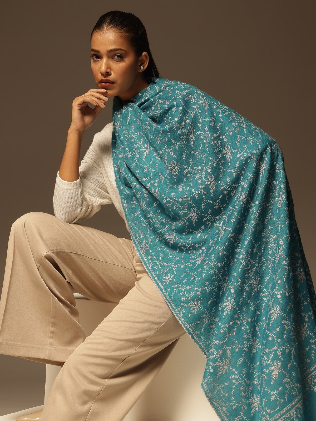 Falak Pashmina Sozni Embroidered Stole