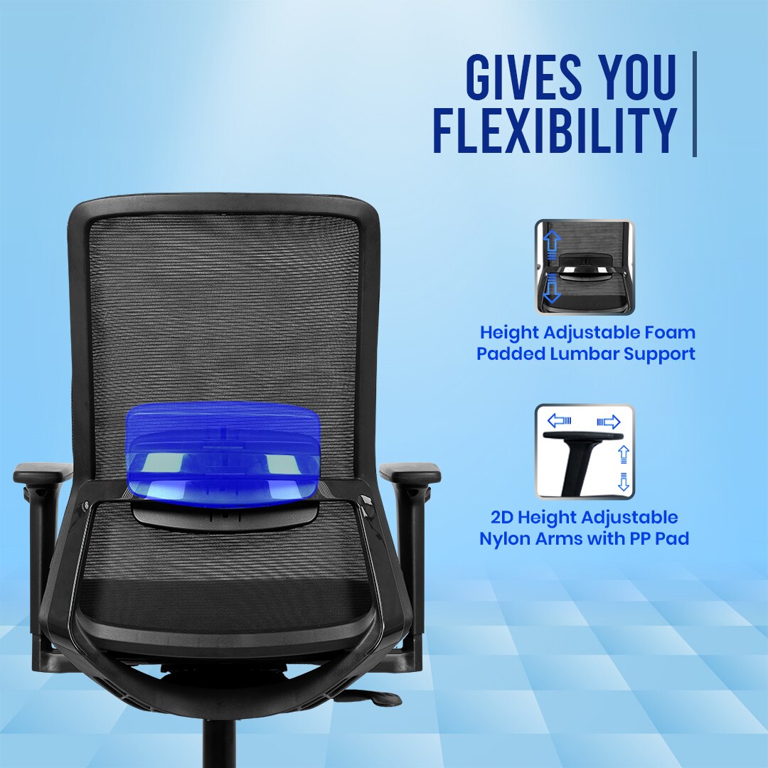 Veritas Mid Back Mesh Office Chair in Black Colour