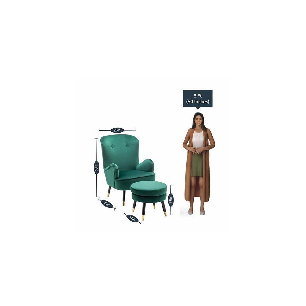 Epperly Chair With Ottoman Green