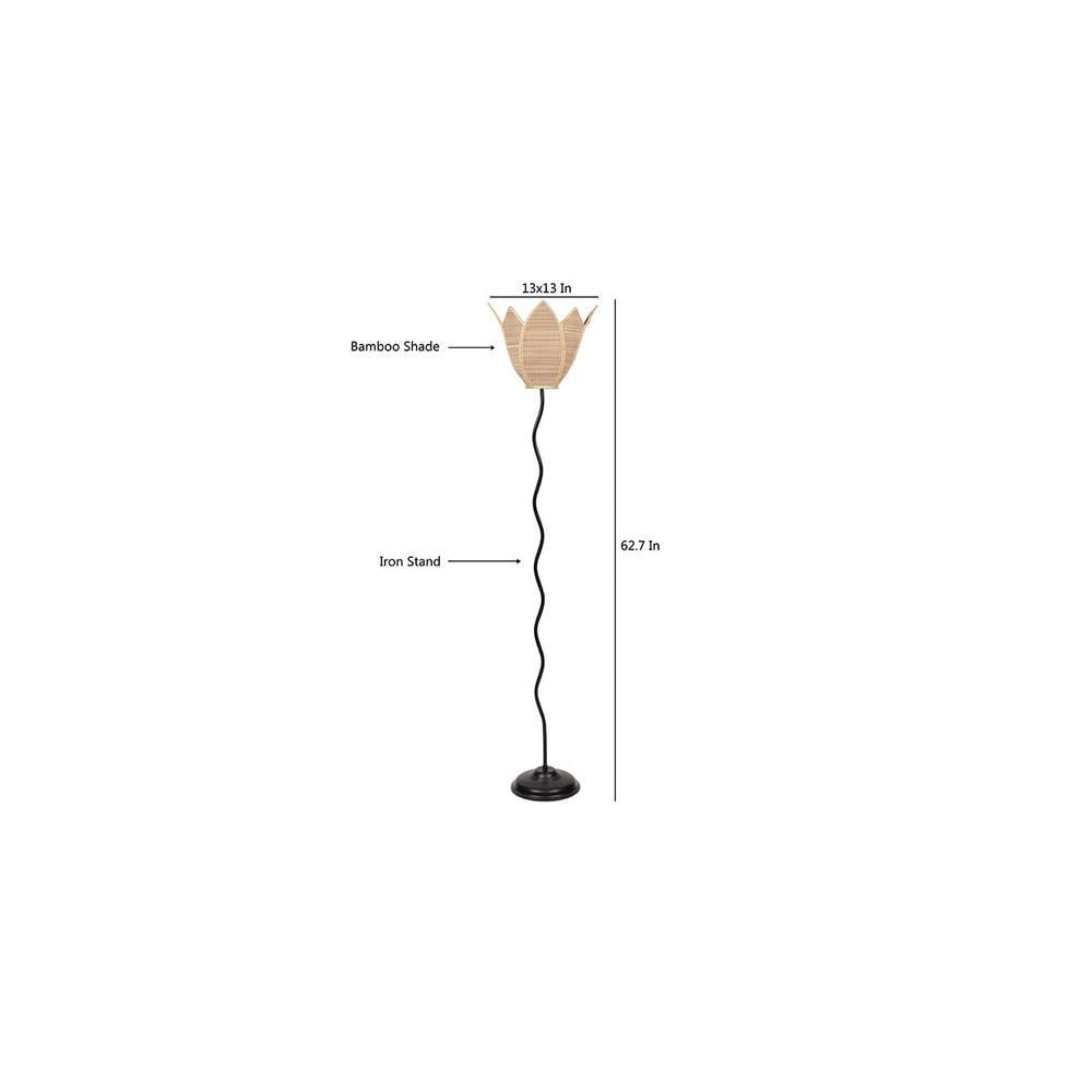 Tinsley Black Bamboo Shade Floor Lamp