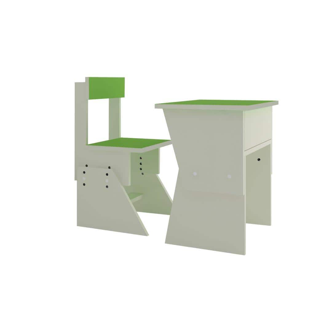 Utopia Extendable Toddler Study Desk and Chair Set in Verdant Green Colour