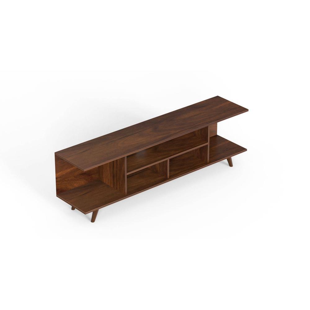 Anatdol Engineering Wood Floor Standing TV Entertainment Unit Set Top Box Stand/TV Cabinet with Shelves for Books & Décor Display Unit, Upto 50 Inches (Brown Maple)