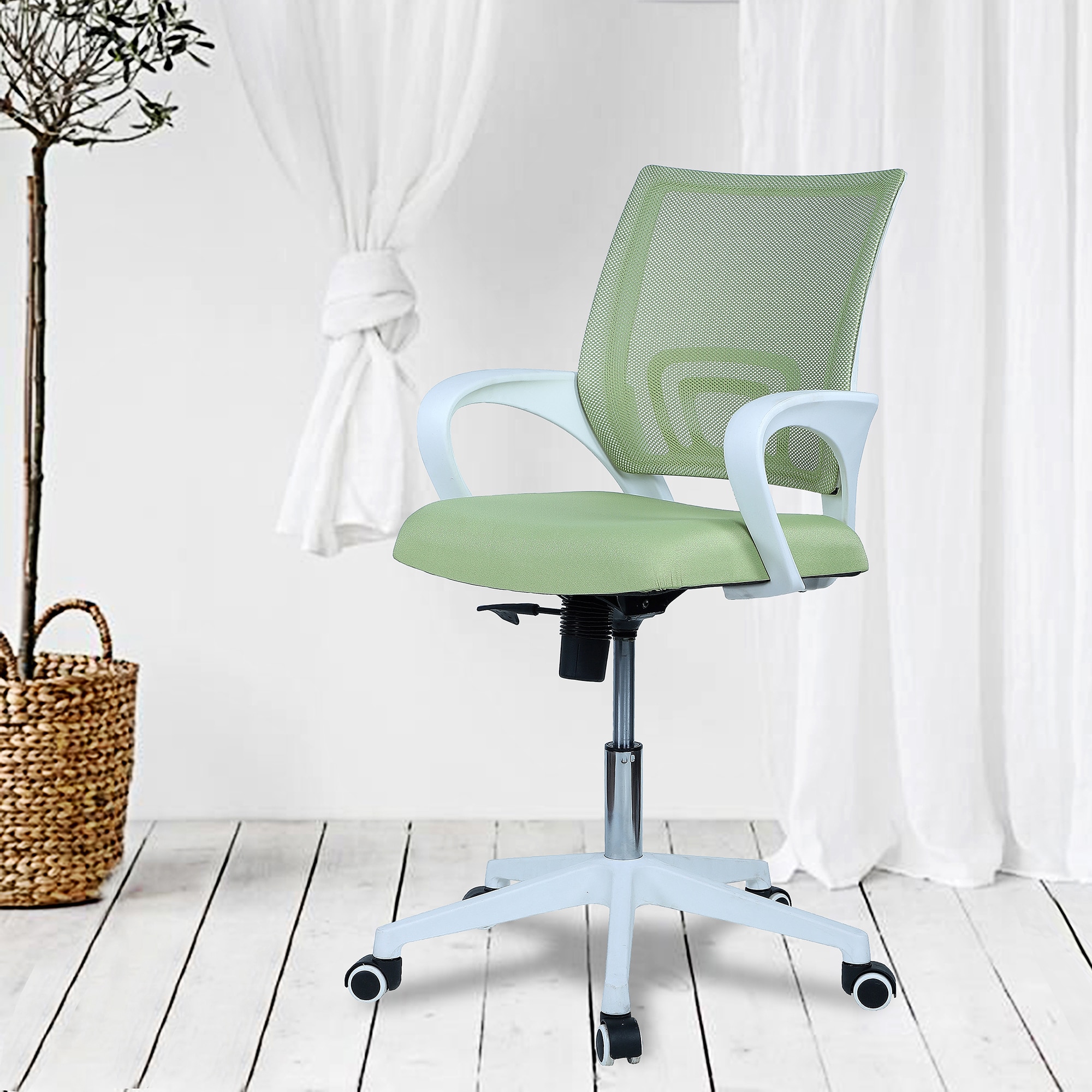Naamikoa Mid Back Ergonomic Chair in Pearl Green Colour