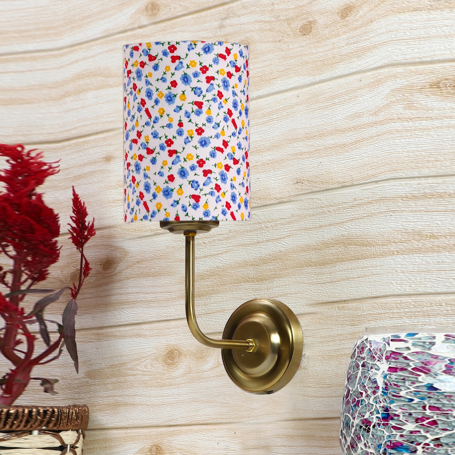 Devansh Metal Electric Wall Light in Gold Colour with Multi Shade Count of 1 Light - Devansh