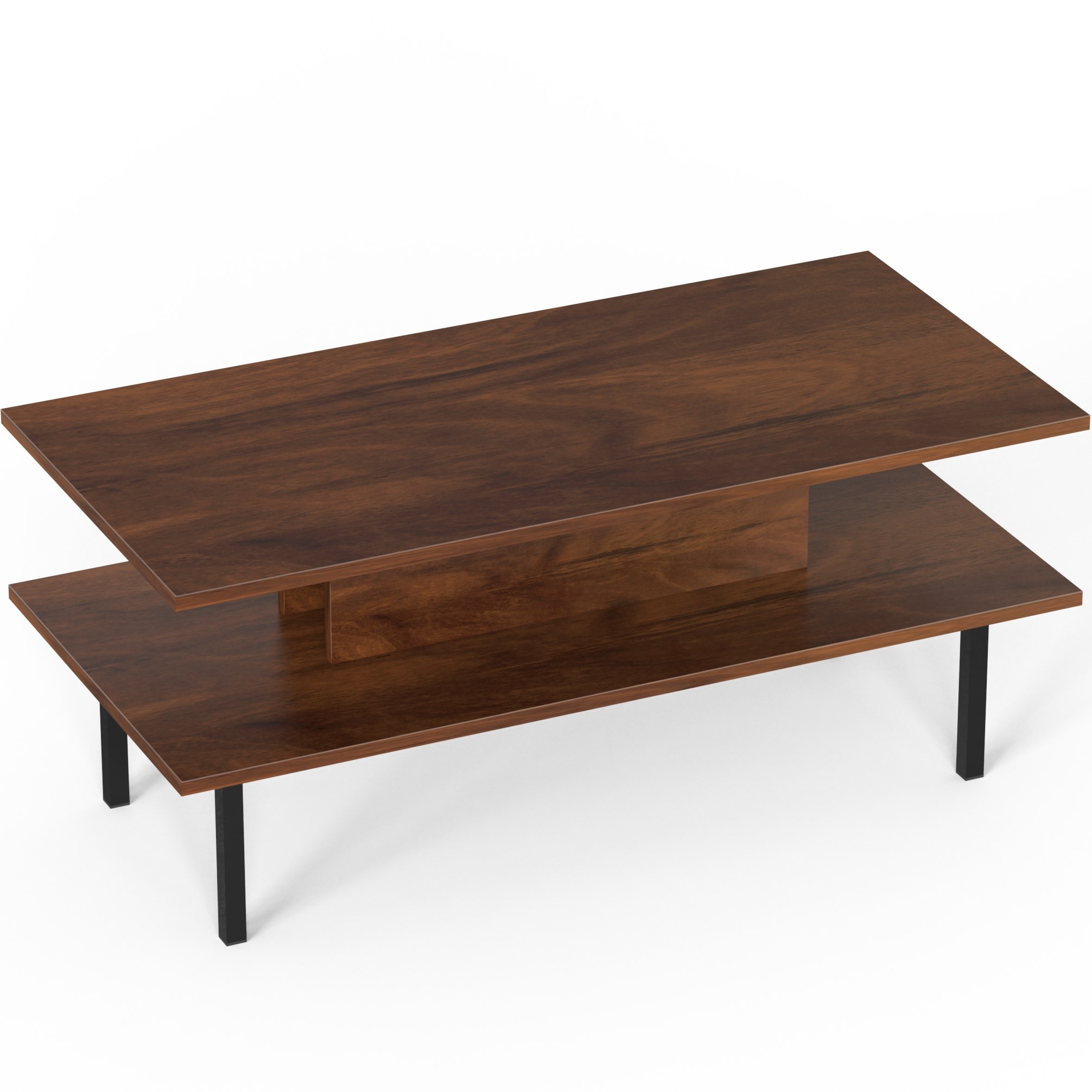 BLUEWUD Eatame Standard Engineered Wood Coffee Center Sofa Tea/Teapoy Console Table for Sofa Set Living Room Home Hall (Brown Maple)