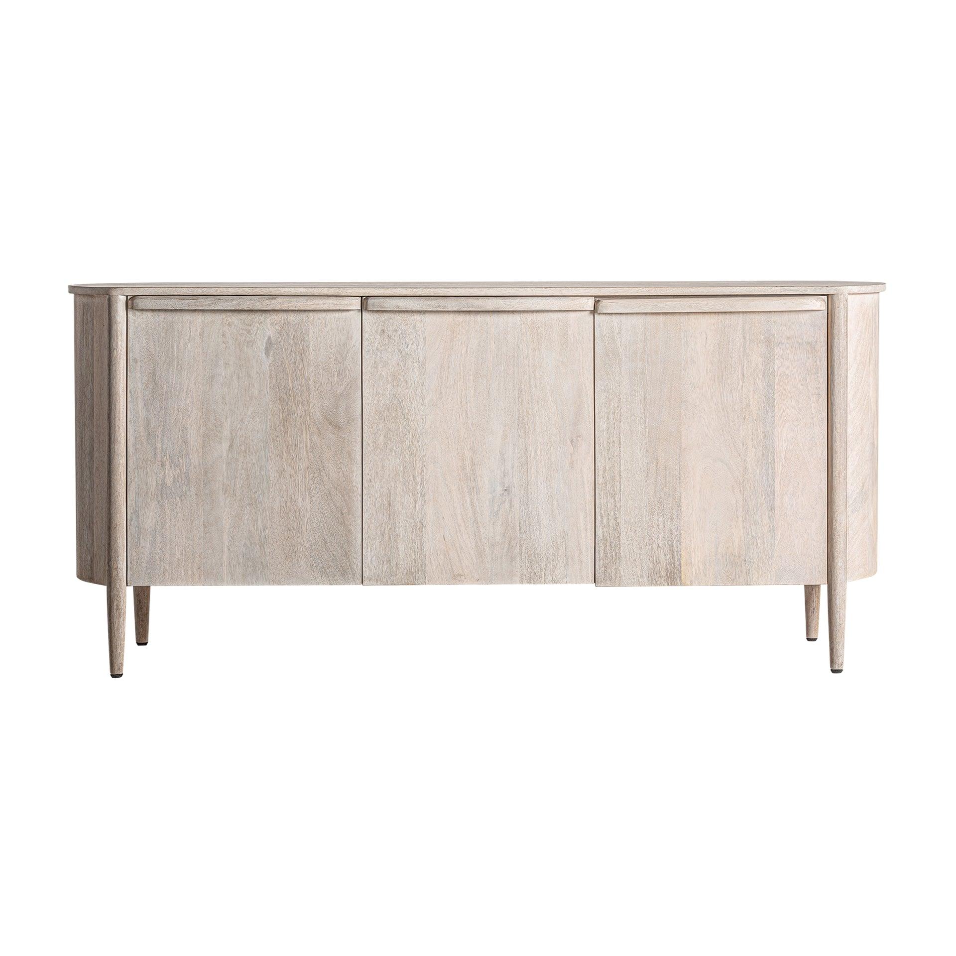 Pipevine Solid wood Mango Sideboard with 3 Door in White Wash Finish - Woodenmood