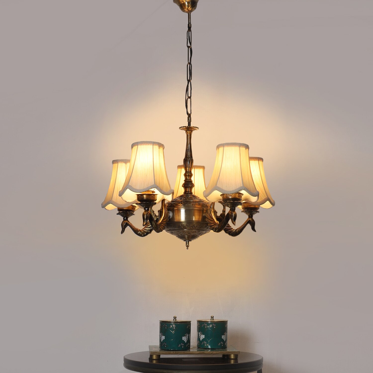 Devansh Gold Wall Mounted Lamp With Black Cotton Shade