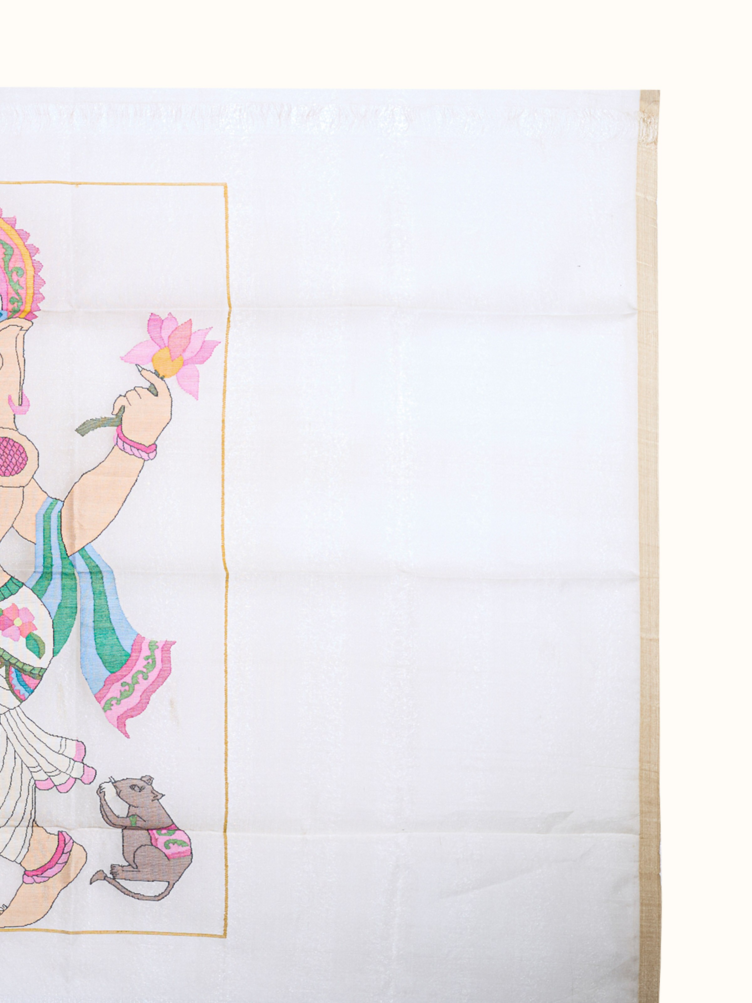 Dancing Ganesha Jamdani Wall Hanging