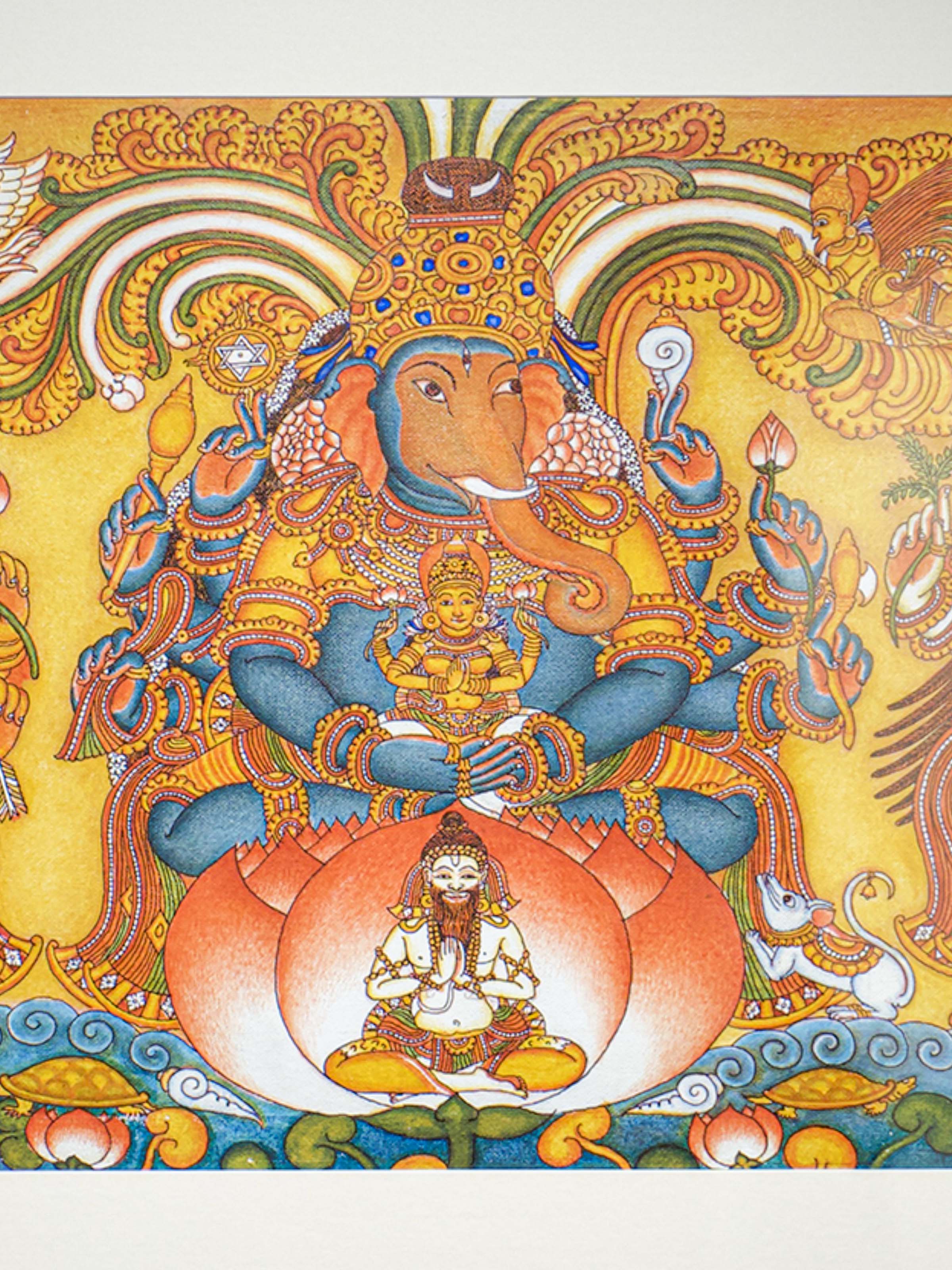 Thriguna Ganesha Kerala Mural Painting