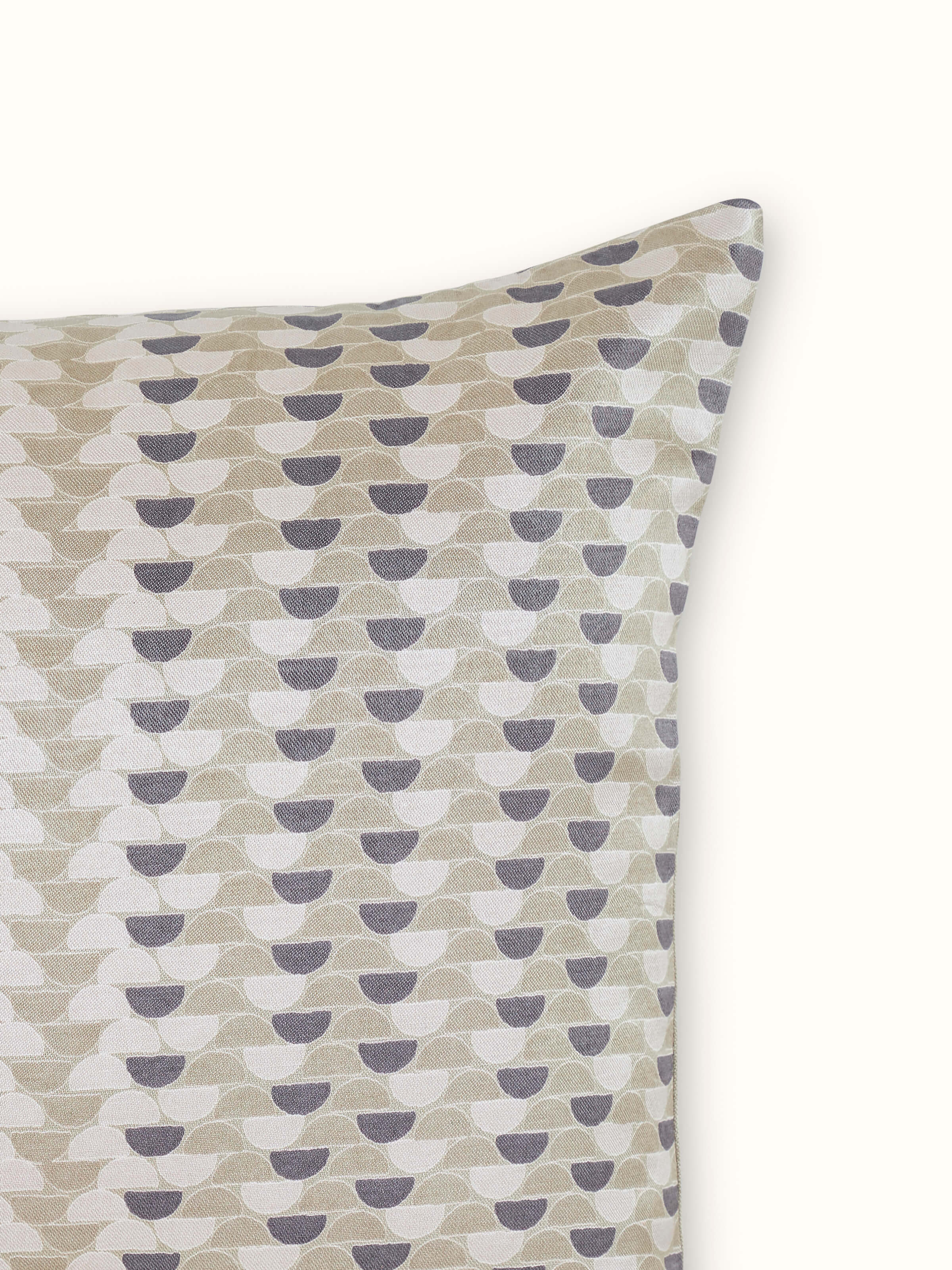 Angled shot showcasing the cushion cover’s edges and quality of print