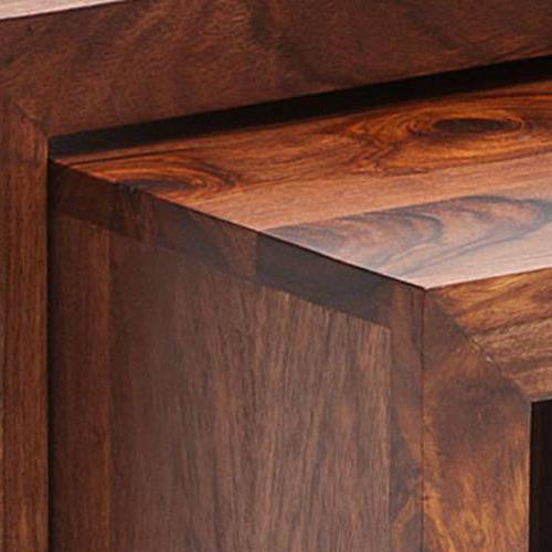 Hamilton Solid Wood Side Table Set of 3 in Teak Finish