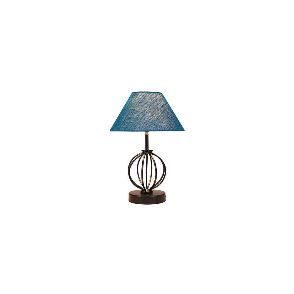 Maggie Turquoise Jute Table lamp with Iron Base