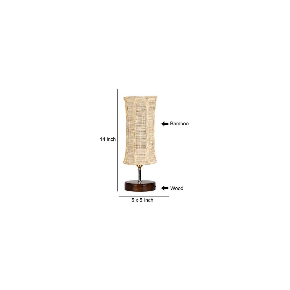 Kosmo Damru Bamboo table lamp with brown wood base