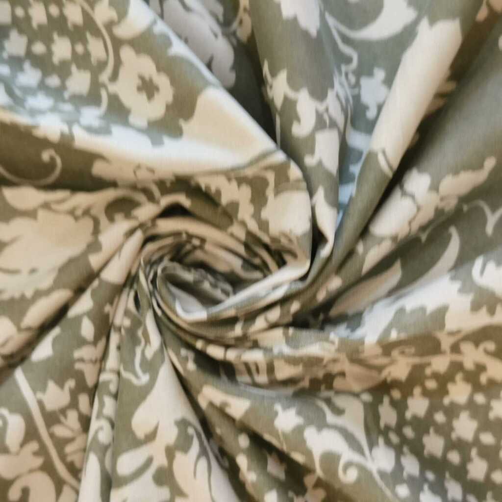 Off White & Green  Color Floral 400 TC Cotton Flat Super King Bed Size Bedsheet With 2 Pilllow Covers  Threads