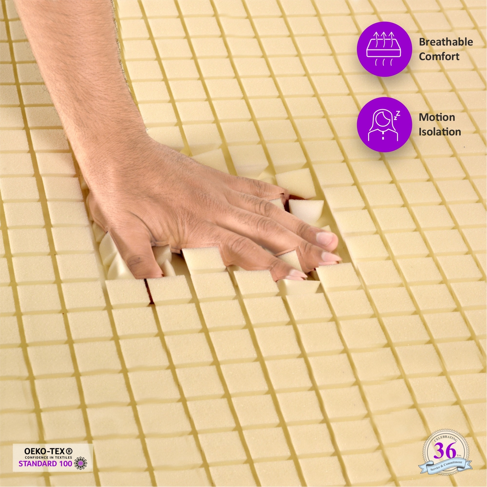 Relaxgrid with High Density  Mattress (72 x 48 in, 6 Inches)