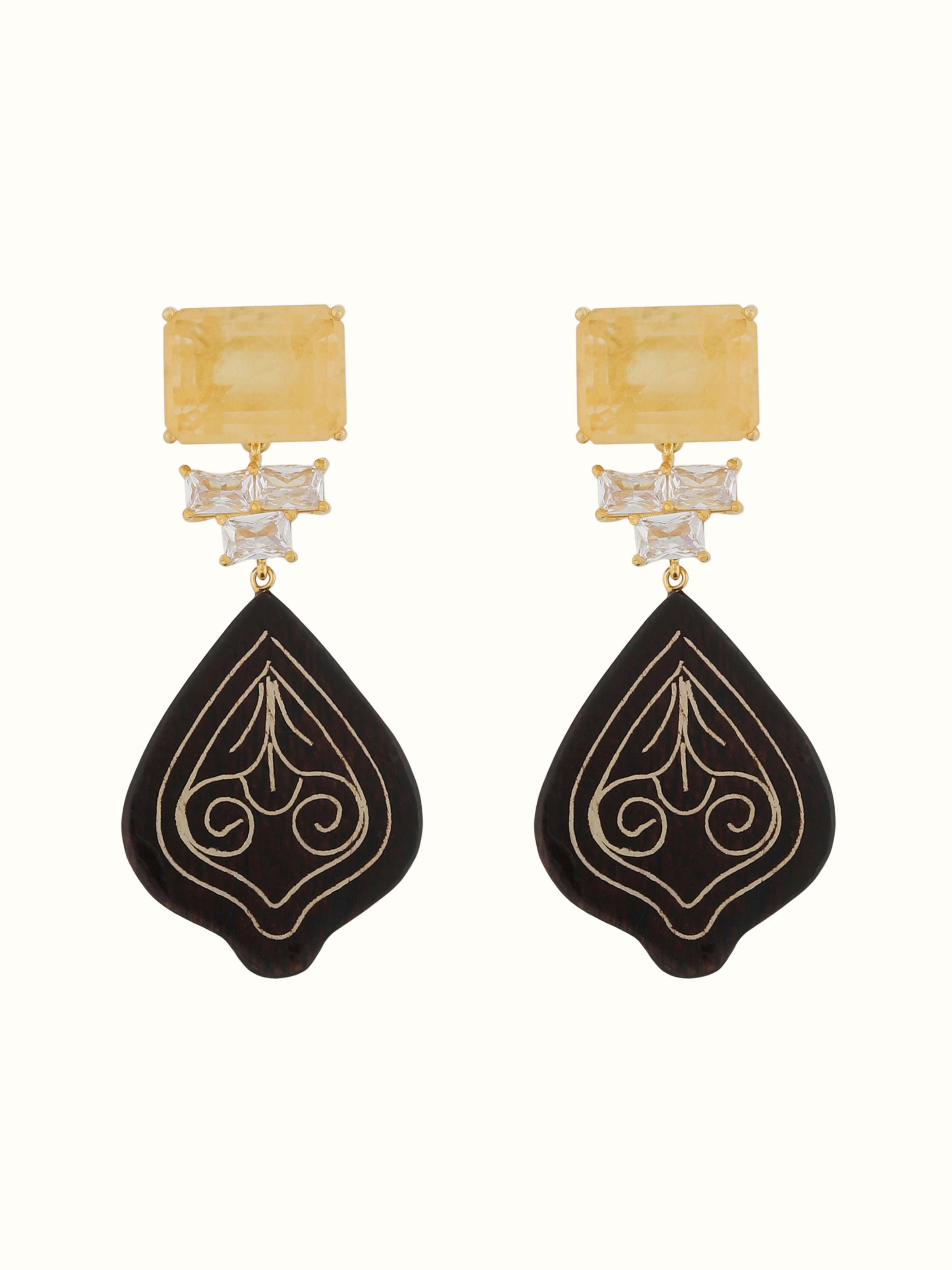 Tarkashi silver drop earrings – Swadesh