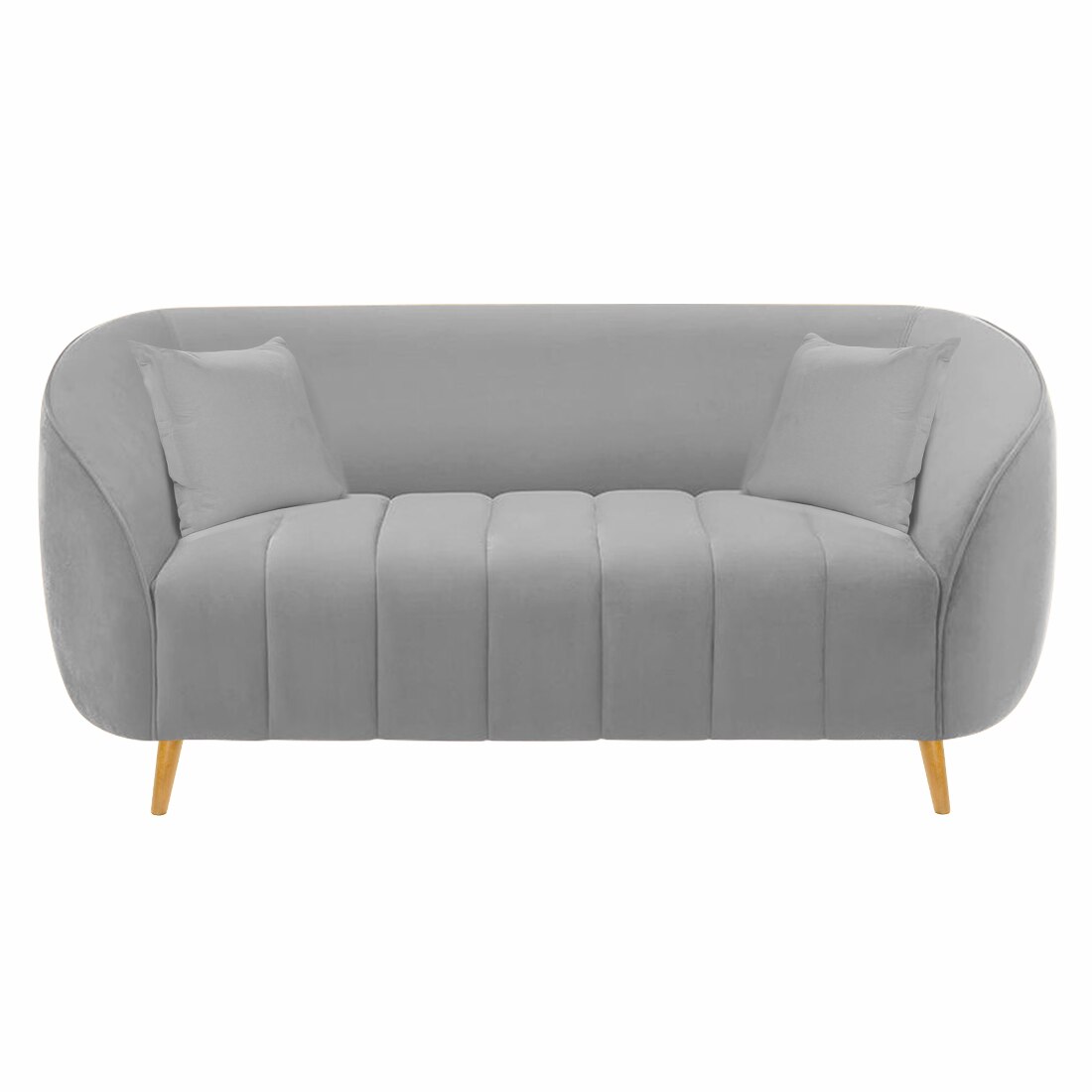 Nero Velvet 2 Seater Sofa in Grey Colour