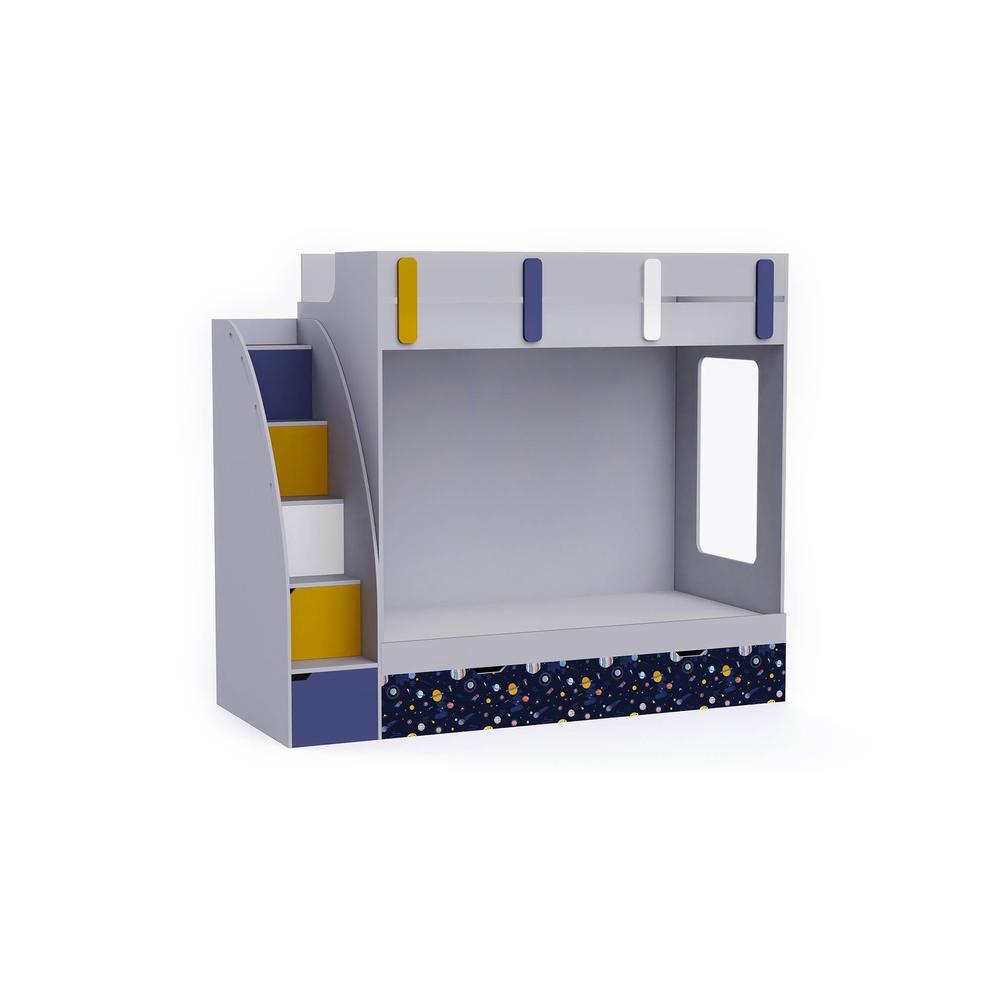 Pinwheels Bunk Bed with Storage in Oak Colour BKBB043